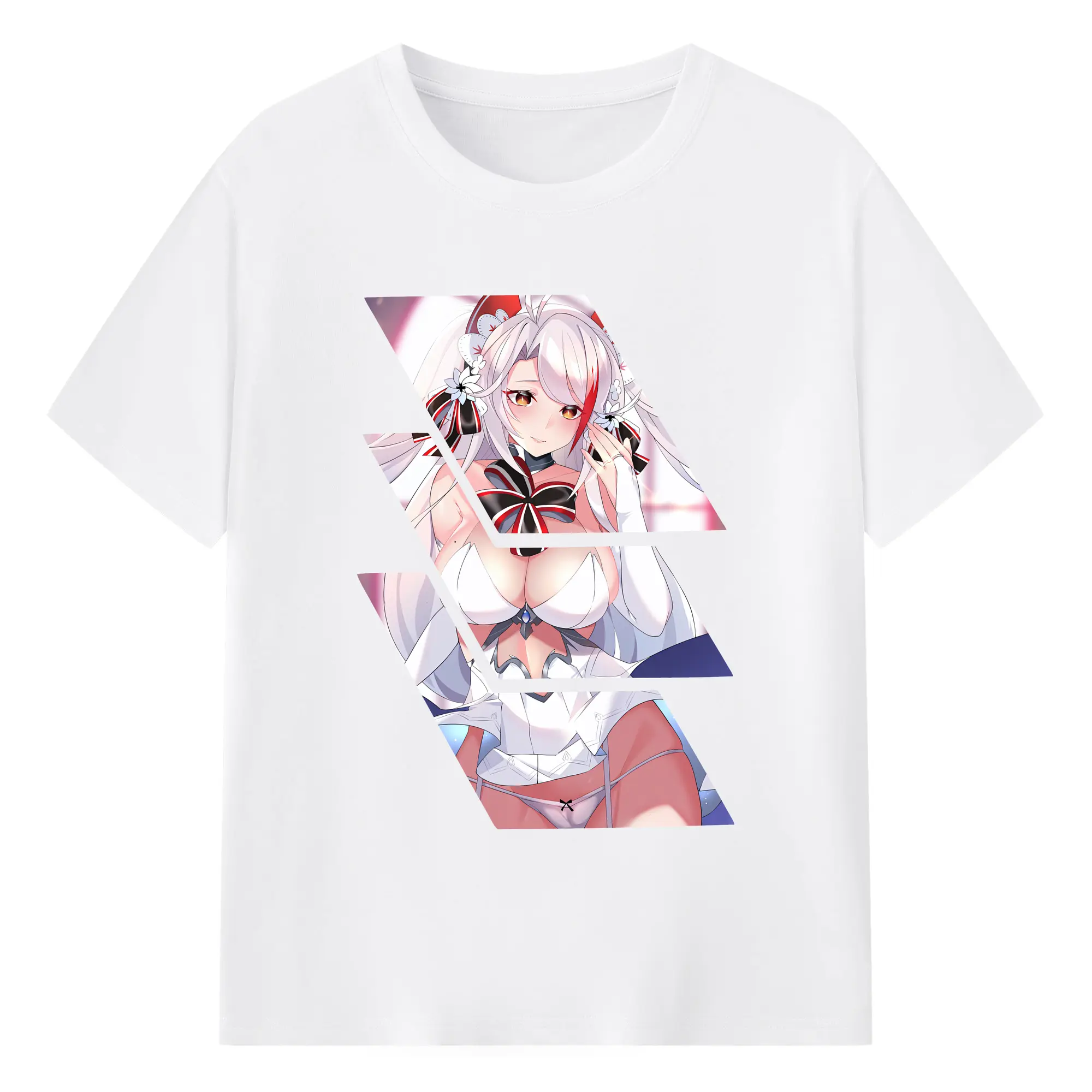 アズールレーン グッズ,プリンツ・オイゲン - 綿100％ 半袖Tシャツ ・ フロントプリント ・ 快適 通気性 ・ 日常使い 散歩 スポーツ用