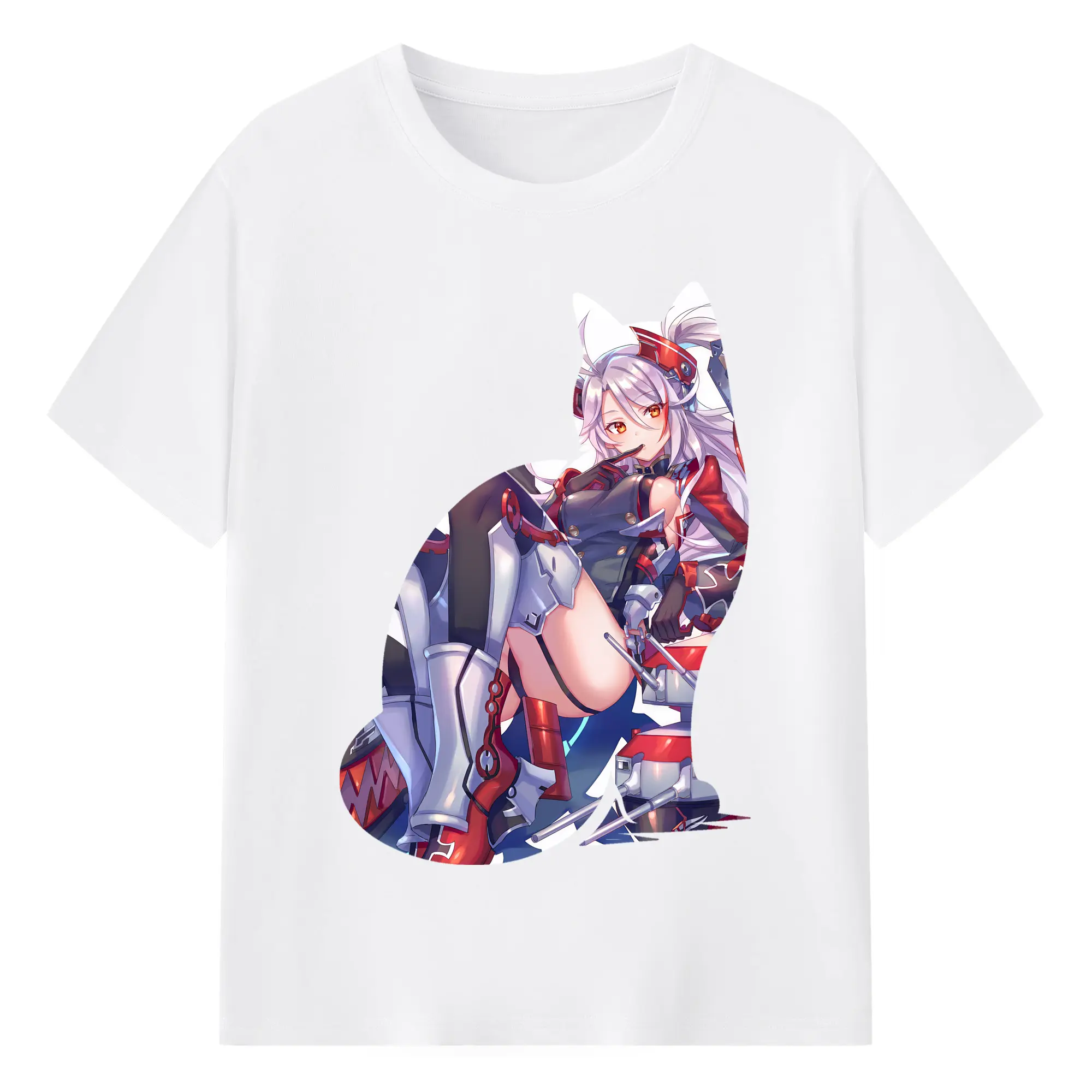 アズールレーン グッズ,プリンツ・オイゲン - 綿100％ 半袖Tシャツ ・ フロントプリント ・ 快適 通気性 ・ 日常使い 散歩 スポーツ用