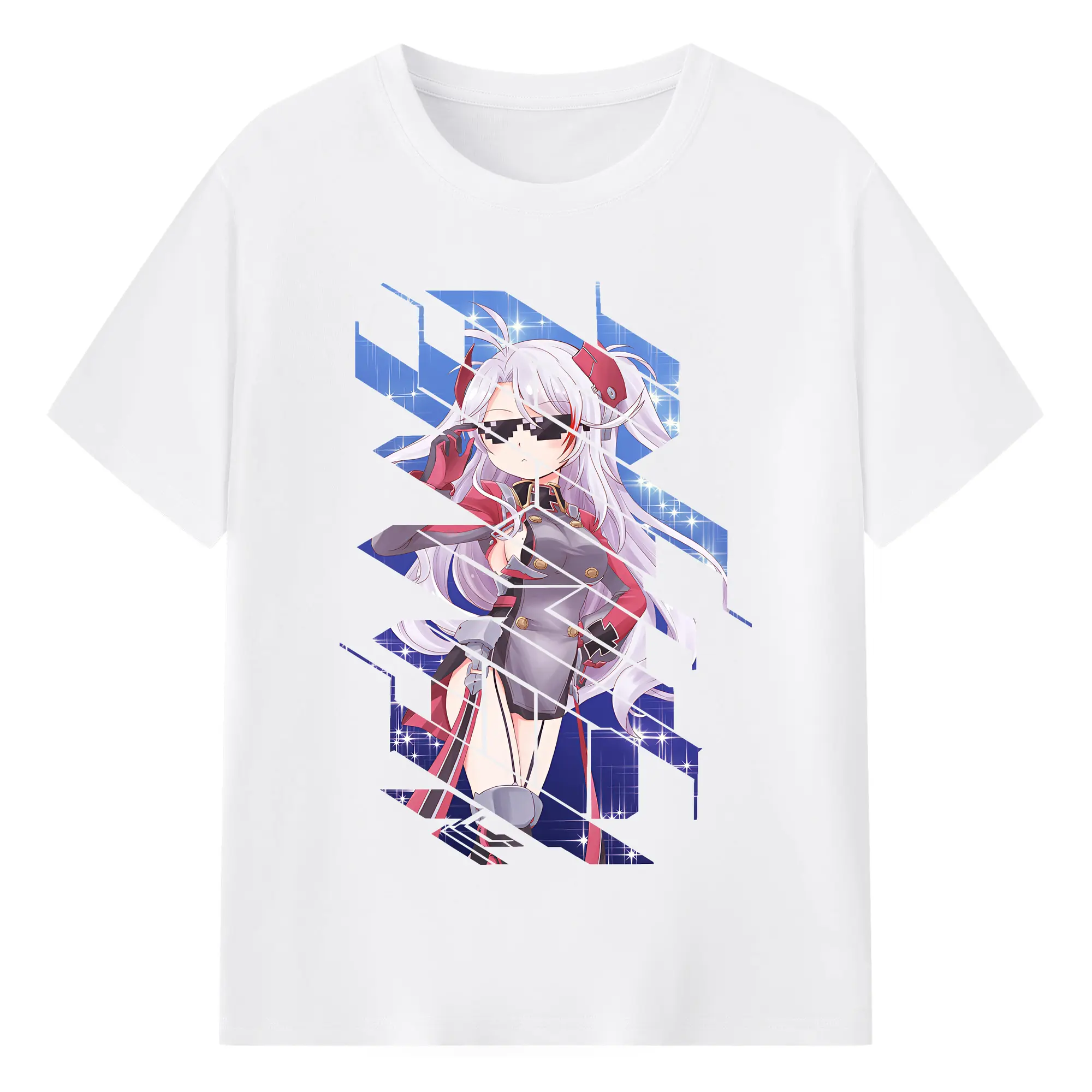 アズールレーン グッズ,プリンツ・オイゲン - 綿100％ 半袖Tシャツ ・ フロントプリント ・ 快適 通気性 ・ 日常使い 散歩 スポーツ用