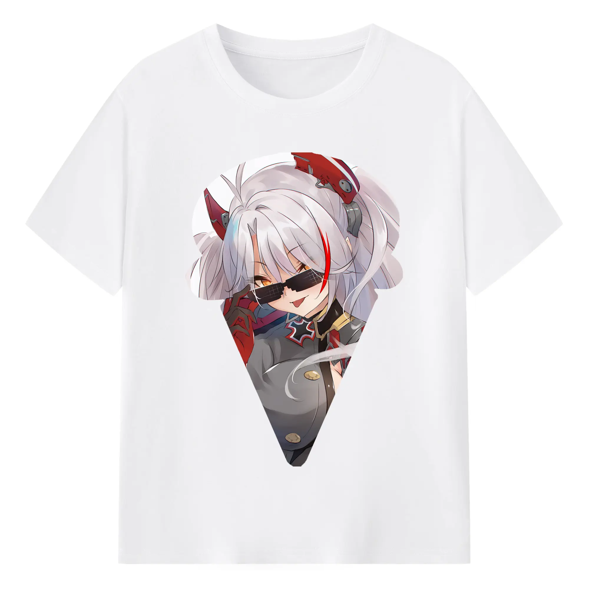アズールレーン グッズ,プリンツ・オイゲン - 綿100％ 半袖Tシャツ ・ フロントプリント ・ 快適 通気性 ・ 日常使い 散歩 スポーツ用