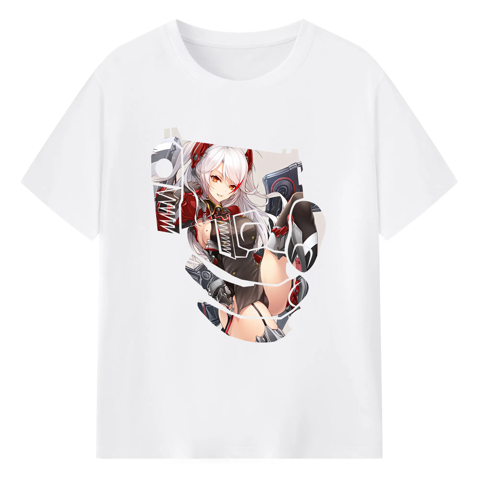 アズールレーン グッズ,プリンツ・オイゲン - 綿100％ 半袖Tシャツ ・ フロントプリント ・ 快適 通気性 ・ 日常使い 散歩 スポーツ用
