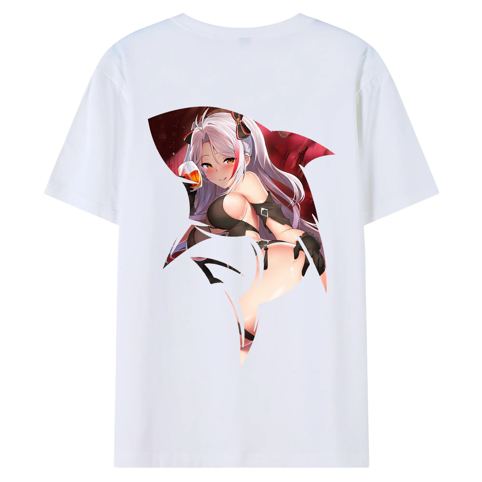 アズールレーン グッズ,プリンツ・オイゲン - 綿100％ 半袖Tシャツ ・ バックプリント ・ 快適 通気性 ・ 日常使い 散歩 スポーツ用