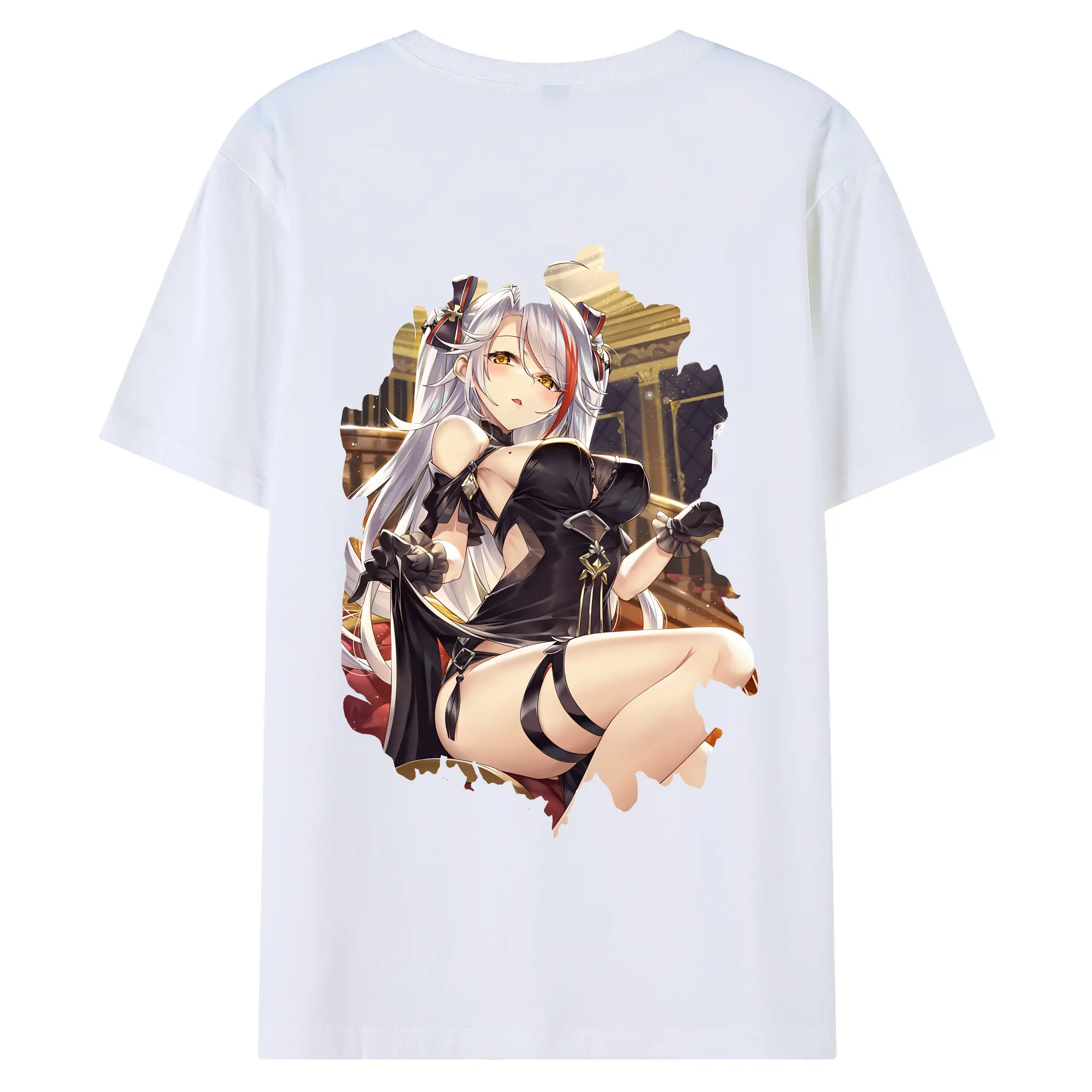 アズールレーン グッズ,プリンツ・オイゲン - 綿100％ 半袖Tシャツ ・ バックプリント ・ 快適 通気性 ・ 日常使い 散歩 スポーツ用
