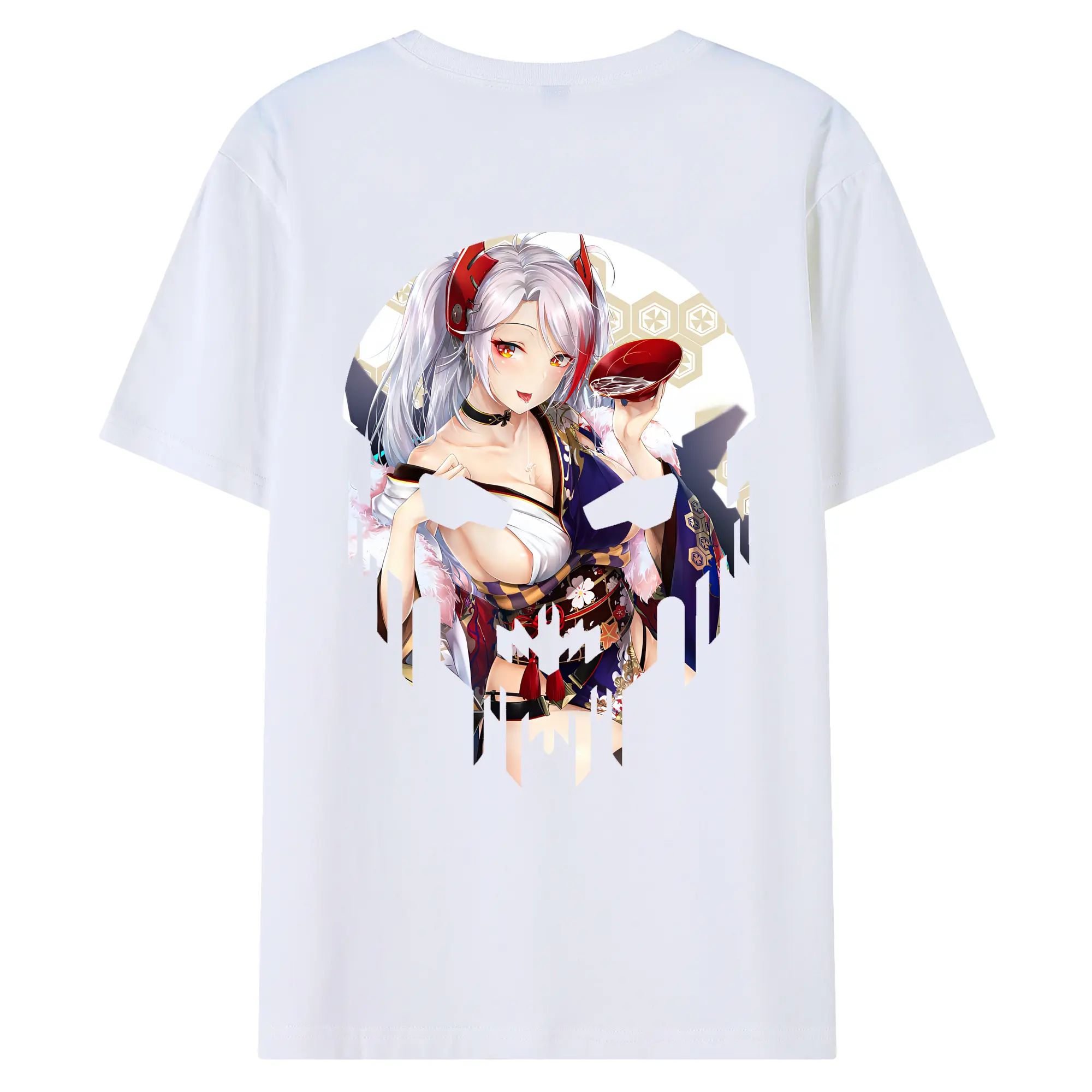 アズールレーン グッズ,プリンツ・オイゲン - 綿100％ 半袖Tシャツ ・ バックプリント ・ 快適 通気性 ・ 日常使い 散歩 スポーツ用