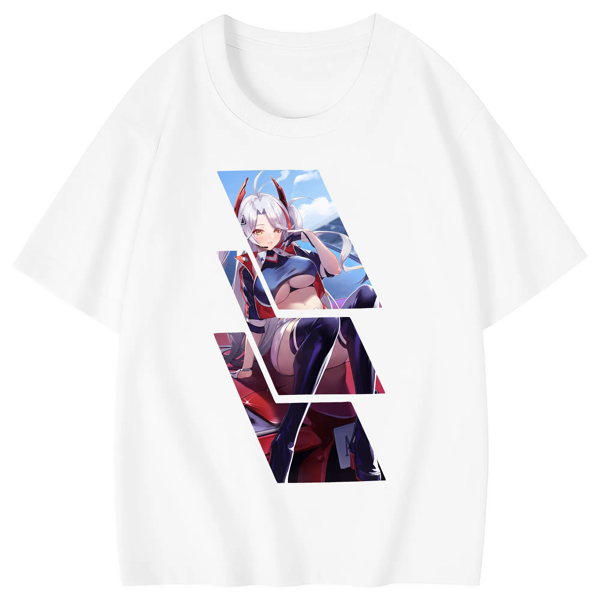 アズールレーン グッズ,プリンツ・オイゲン - 綿100％ キッズTシャツ ・ フロントプリント ・ 快適 通気性 ・ スポーツ カジュアル 散歩用