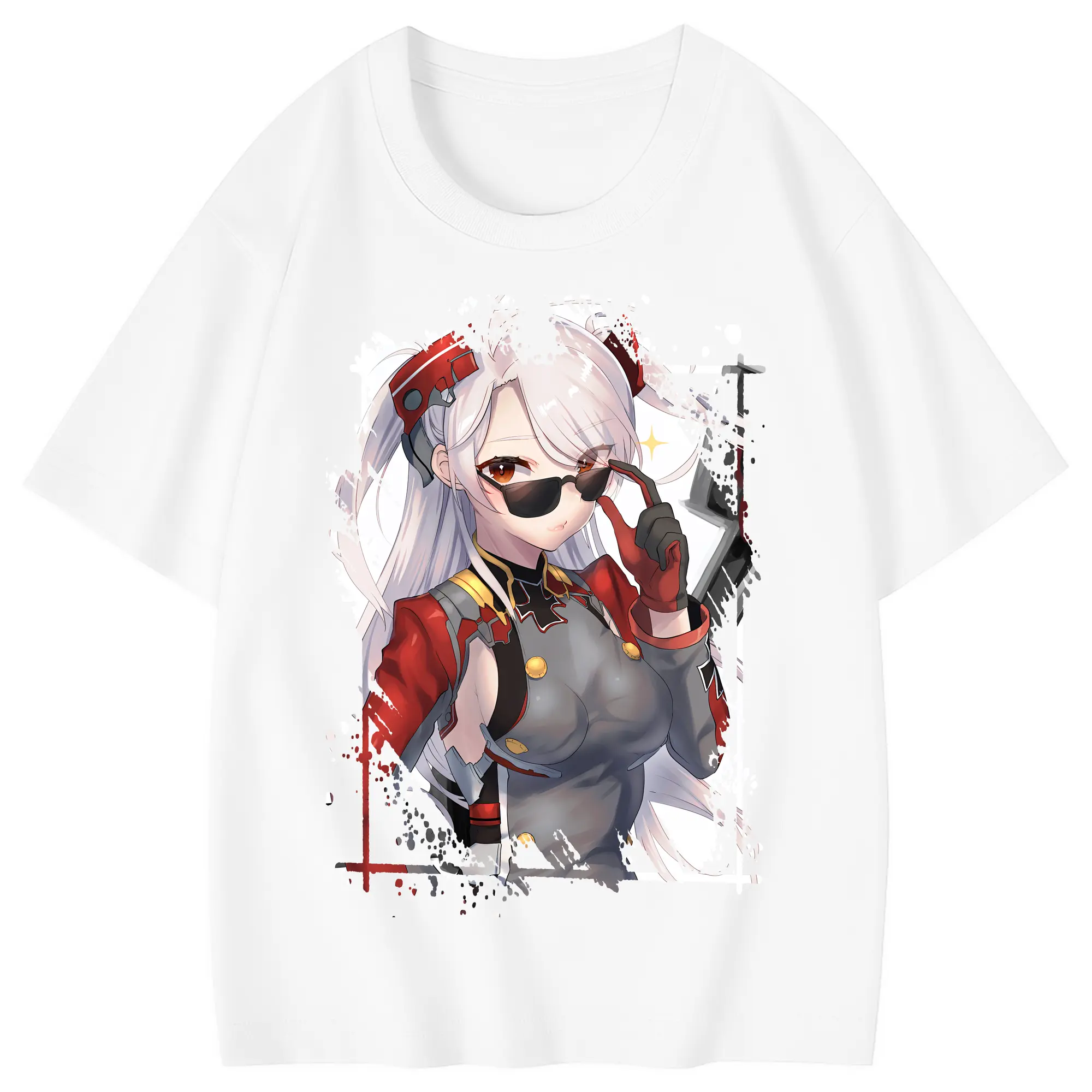 アズールレーン グッズ,プリンツ・オイゲン - 綿100％ キッズTシャツ ・ フロントプリント ・ 快適 通気性 ・ スポーツ カジュアル 散歩用