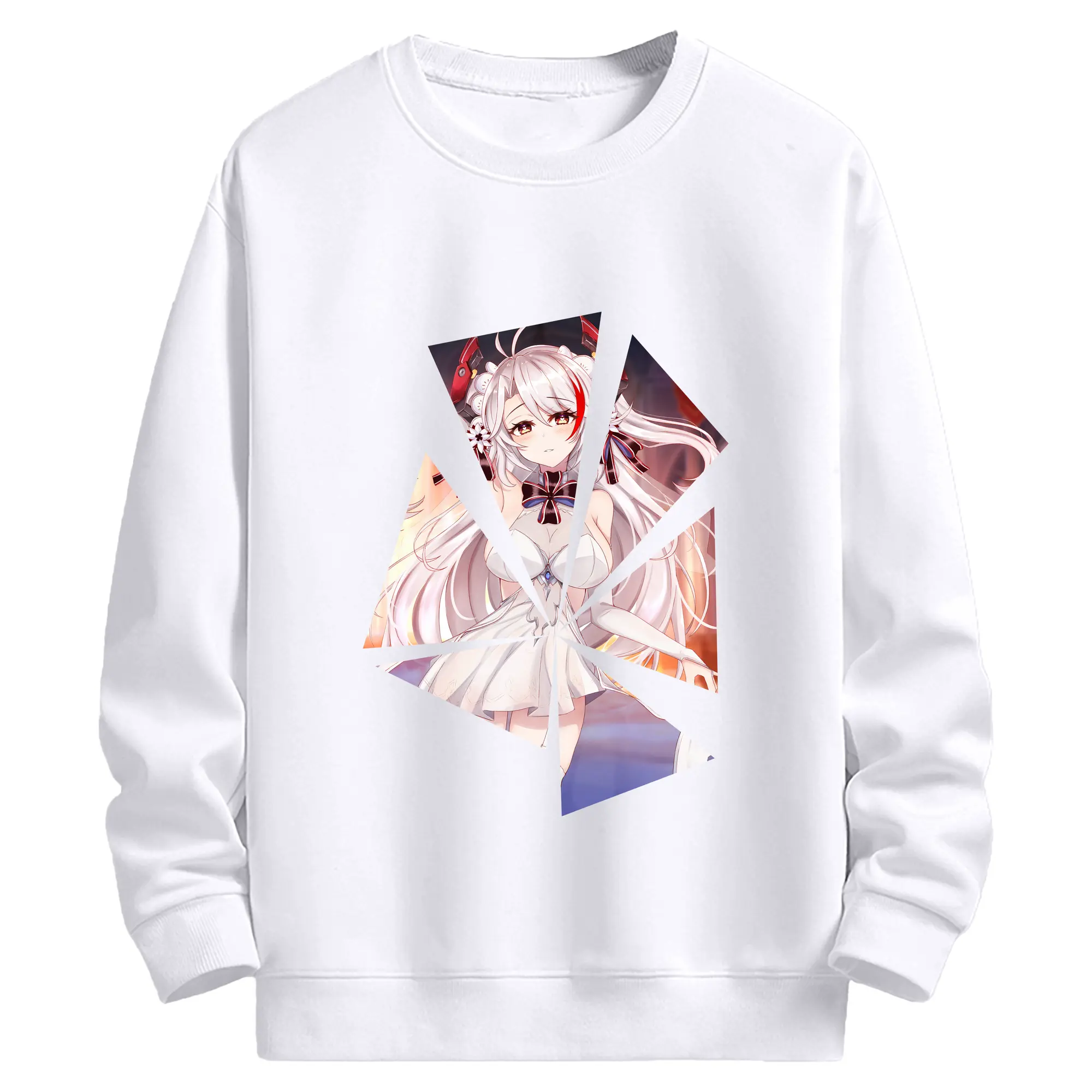 アズールレーン グッズ,プリンツ・オイゲン - 高品質 クルーネック スウェット ・ コットン59％ ポリエステル41％ ・ ユニセックス 長袖 トレーナー ・ カジュアル デイリー スポーツ 散歩用