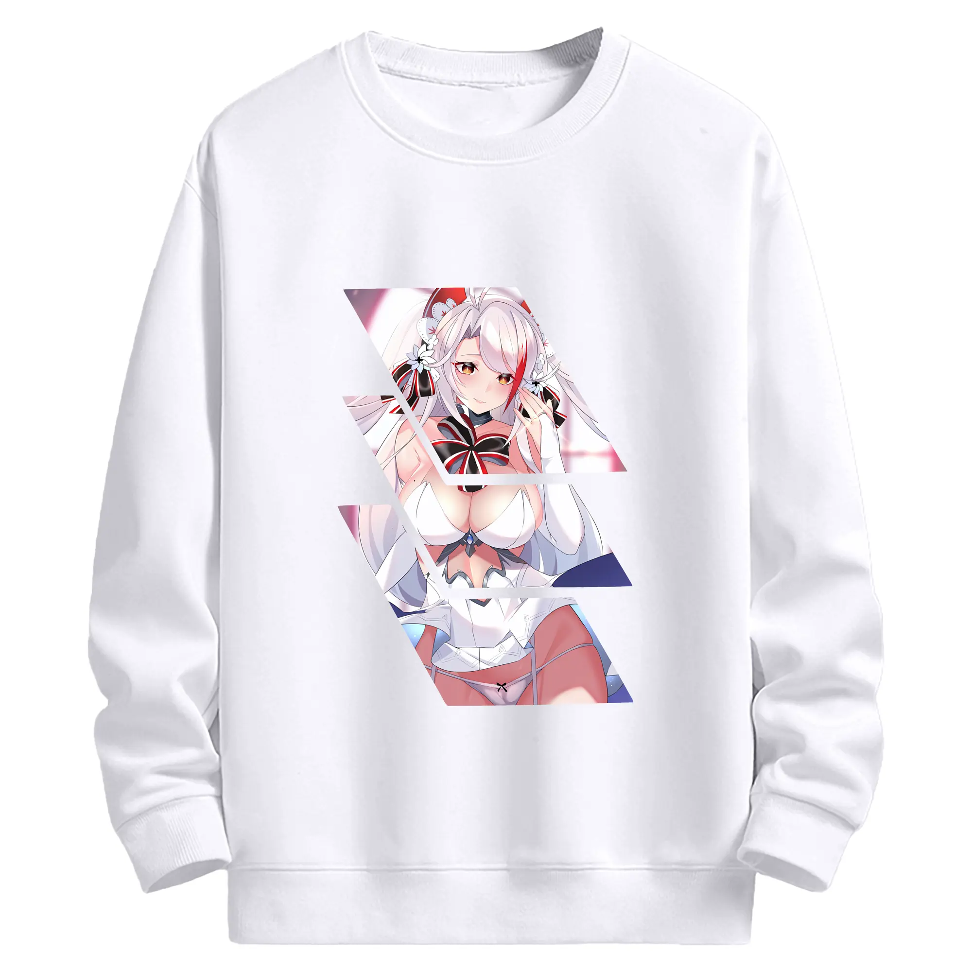 アズールレーン グッズ,プリンツ・オイゲン - 高品質 クルーネック スウェット ・ コットン59％ ポリエステル41％ ・ ユニセックス 長袖 トレーナー ・ カジュアル デイリー スポーツ 散歩用