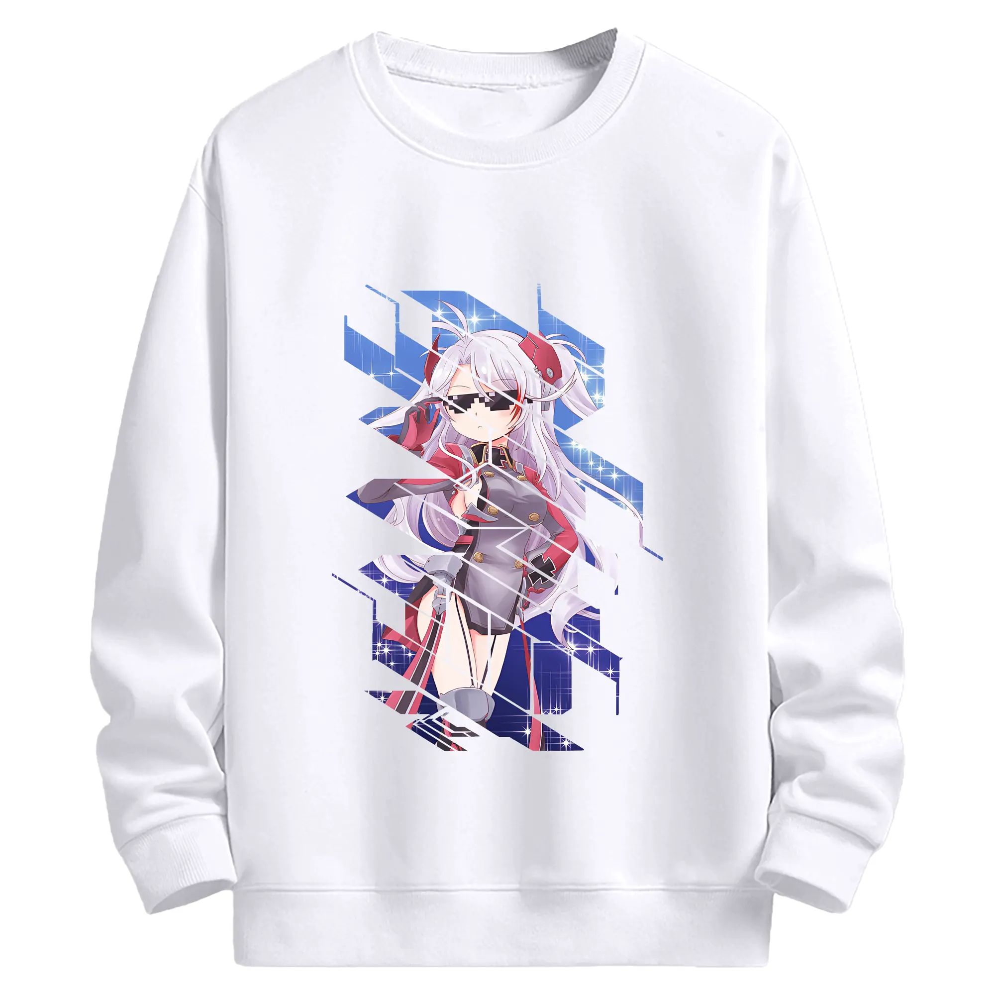 アズールレーン グッズ,プリンツ・オイゲン - 高品質 クルーネック スウェット ・ コットン59％ ポリエステル41％ ・ ユニセックス 長袖 トレーナー ・ カジュアル デイリー スポーツ 散歩用