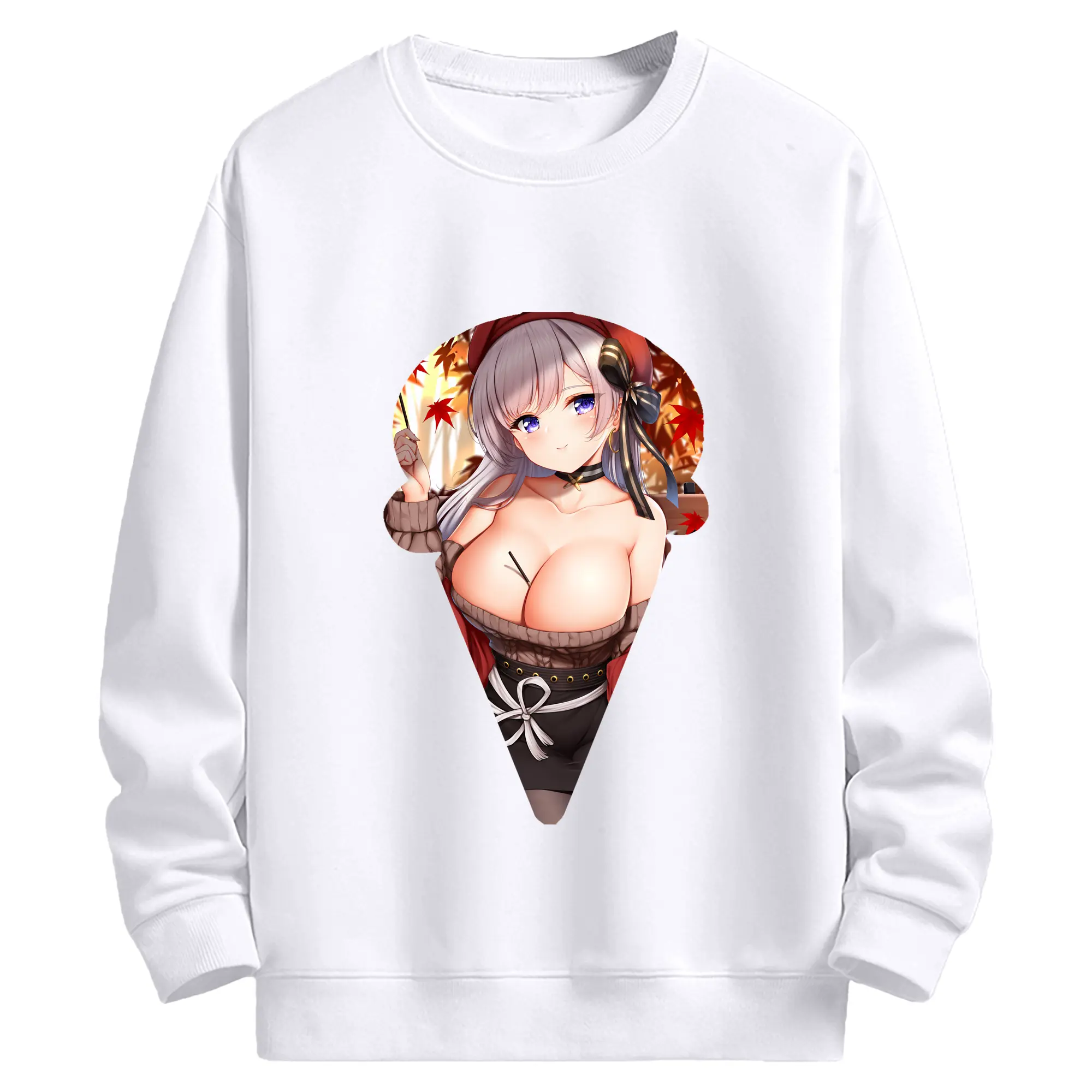 アズールレーン グッズ,プリンツ・オイゲン - 高品質 クルーネック スウェット ・ コットン59％ ポリエステル41％ ・ ユニセックス 長袖 トレーナー ・ カジュアル デイリー スポーツ 散歩用