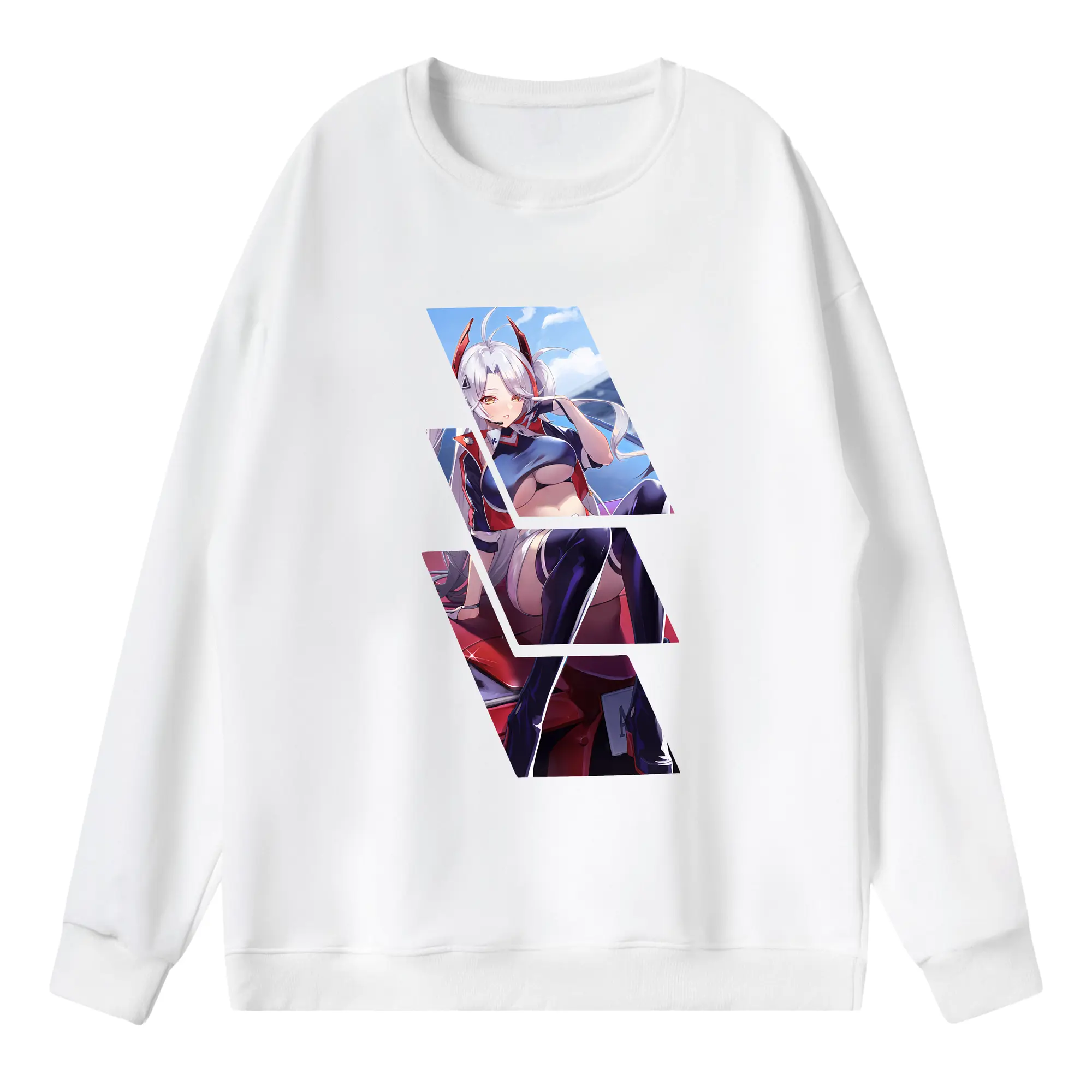 アズールレーン グッズ,プリンツ・オイゲン - 薄手 クルーネック スウェット 裏毛260g · ポリエステル 春秋向け カジュアル 男女兼用 · トレーナー デイリー スポーツ 散歩に最適