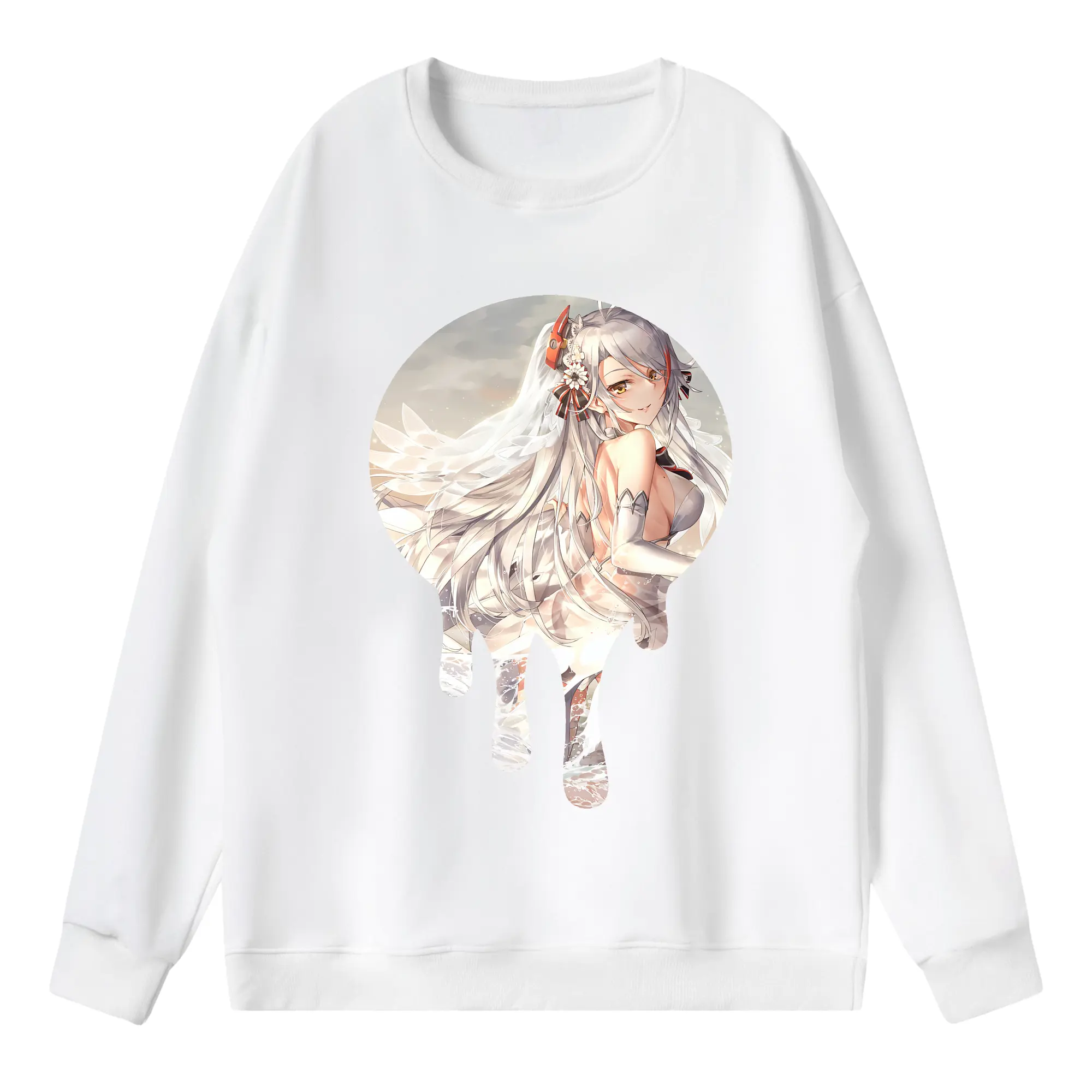 アズールレーン グッズ,プリンツ・オイゲン - 薄手 クルーネック スウェット 裏毛260g · ポリエステル 春秋向け カジュアル 男女兼用 · トレーナー デイリー スポーツ 散歩に最適