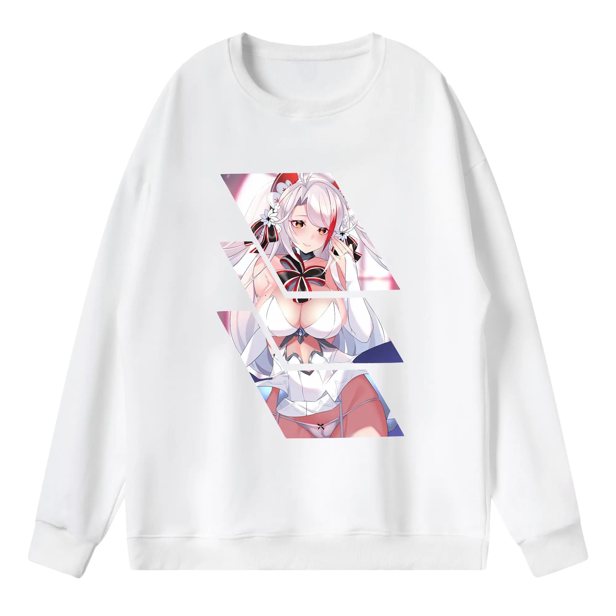 アズールレーン グッズ,プリンツ・オイゲン - 薄手 クルーネック スウェット 裏毛260g · ポリエステル 春秋向け カジュアル 男女兼用 · トレーナー デイリー スポーツ 散歩に最適