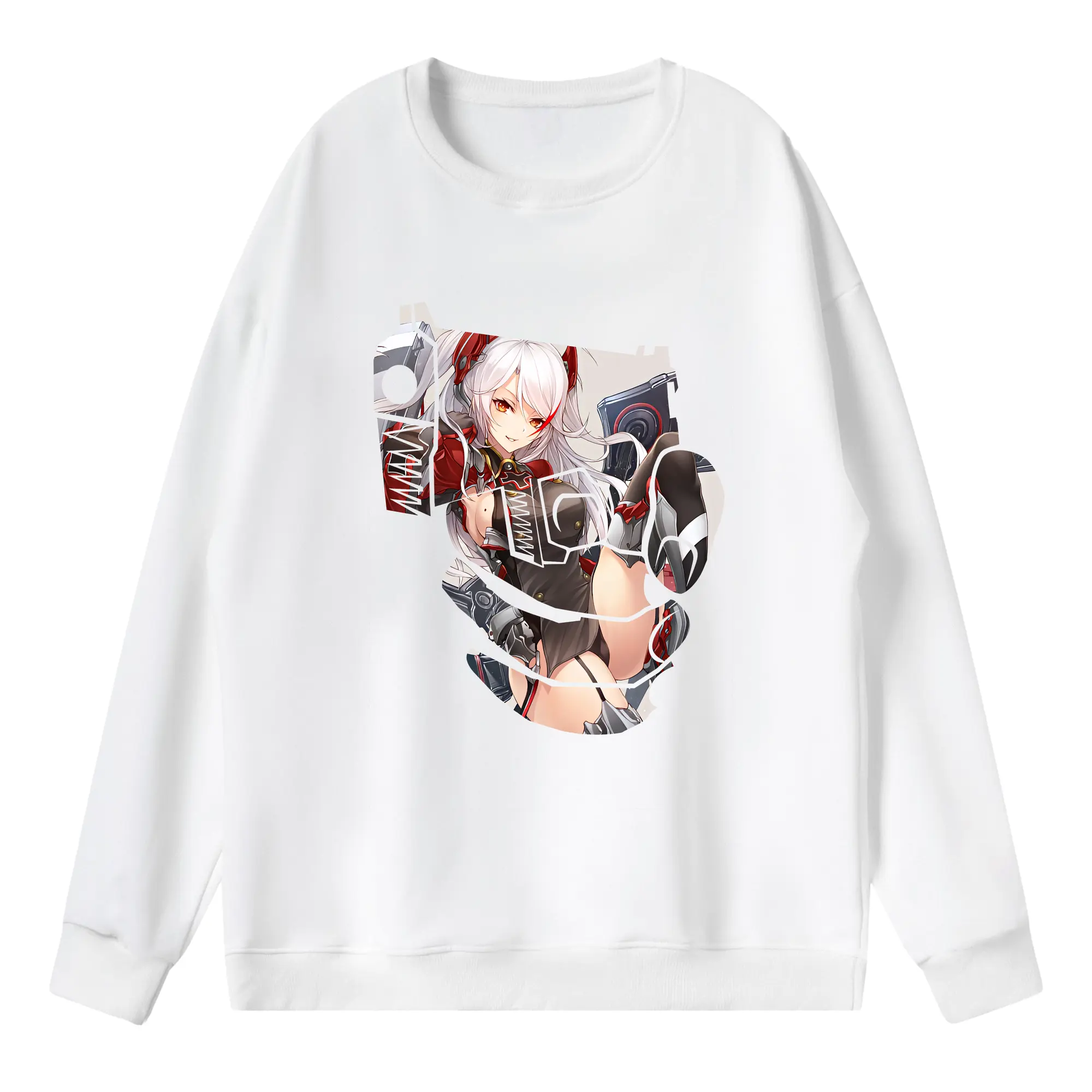 アズールレーン グッズ,プリンツ・オイゲン - 薄手 クルーネック スウェット 裏毛260g · ポリエステル 春秋向け カジュアル 男女兼用 · トレーナー デイリー スポーツ 散歩に最適