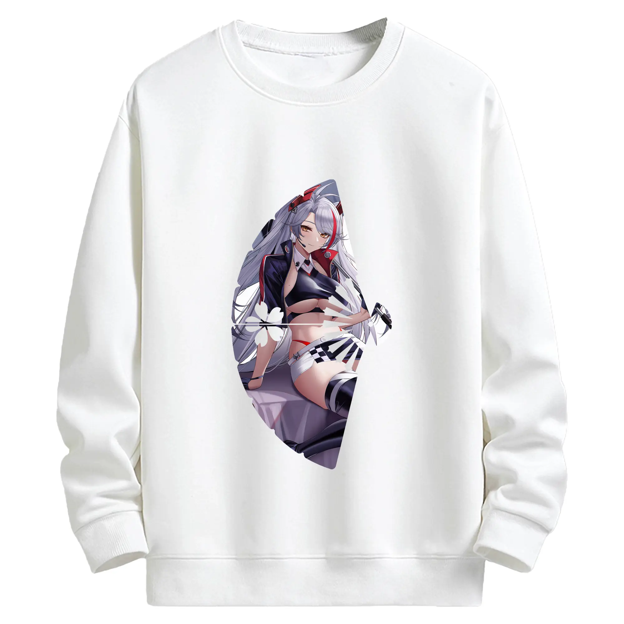 アズールレーン グッズ,プリンツ・オイゲン - キッズ クルーネックスウェットシャツ ・ フロントプリント ・ 綿80％ ポリエステル20％ ・ 快適 通学 スポーツ 日常使い お散歩用