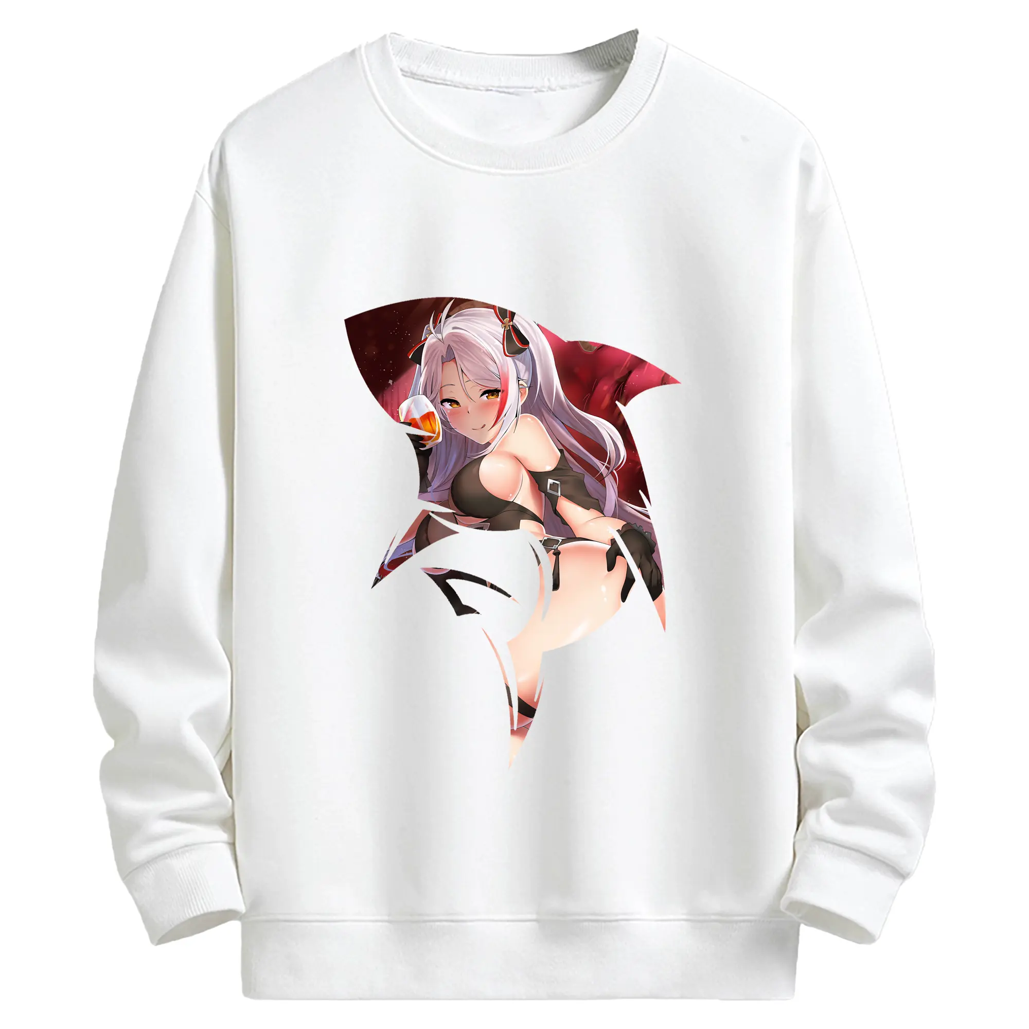 アズールレーン グッズ,プリンツ・オイゲン - キッズ クルーネックスウェットシャツ ・ フロントプリント ・ 綿80％ ポリエステル20％ ・ 快適 通学 スポーツ 日常使い お散歩用