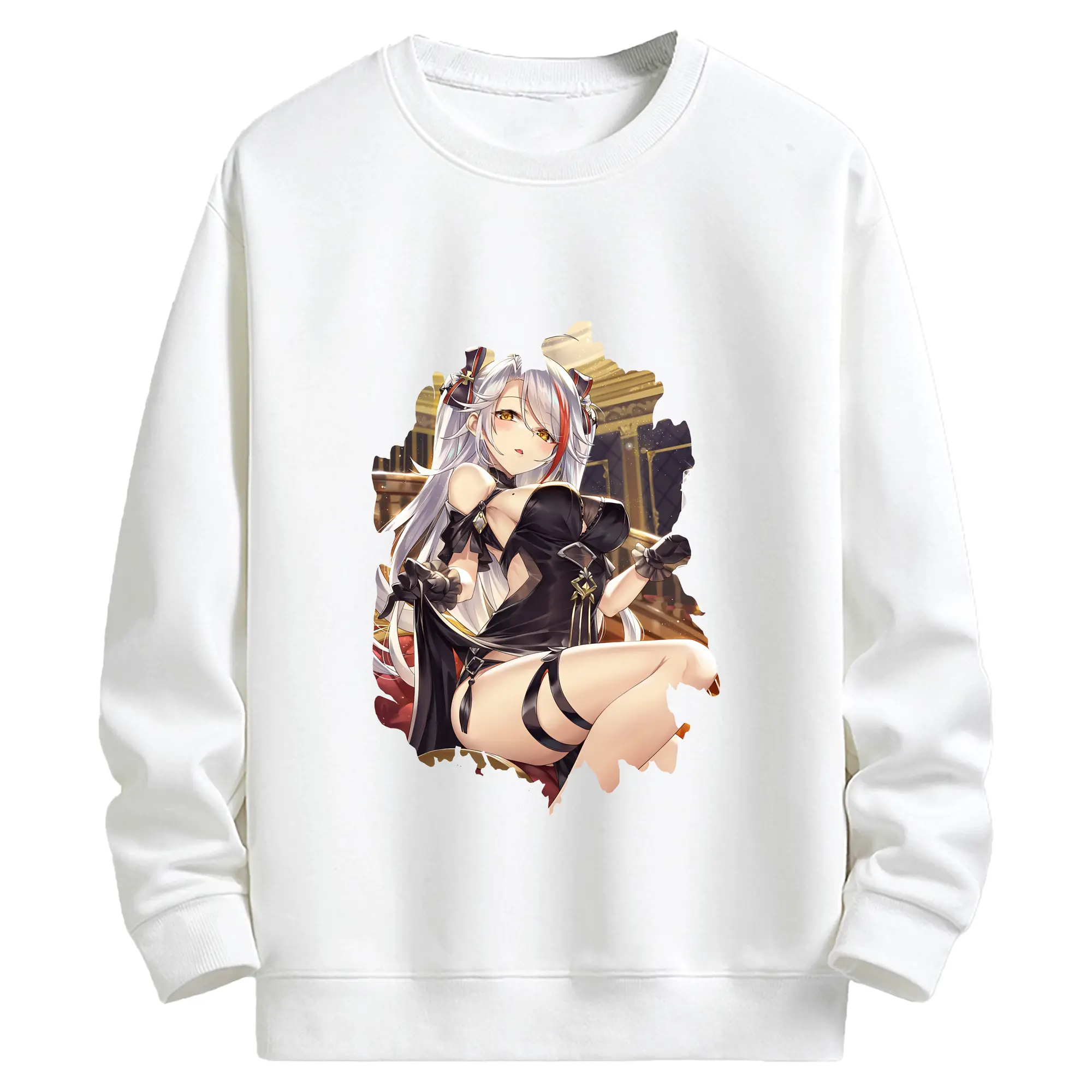 アズールレーン グッズ,プリンツ・オイゲン - キッズ クルーネックスウェットシャツ ・ フロントプリント ・ 綿80％ ポリエステル20％ ・ 快適 通学 スポーツ 日常使い お散歩用