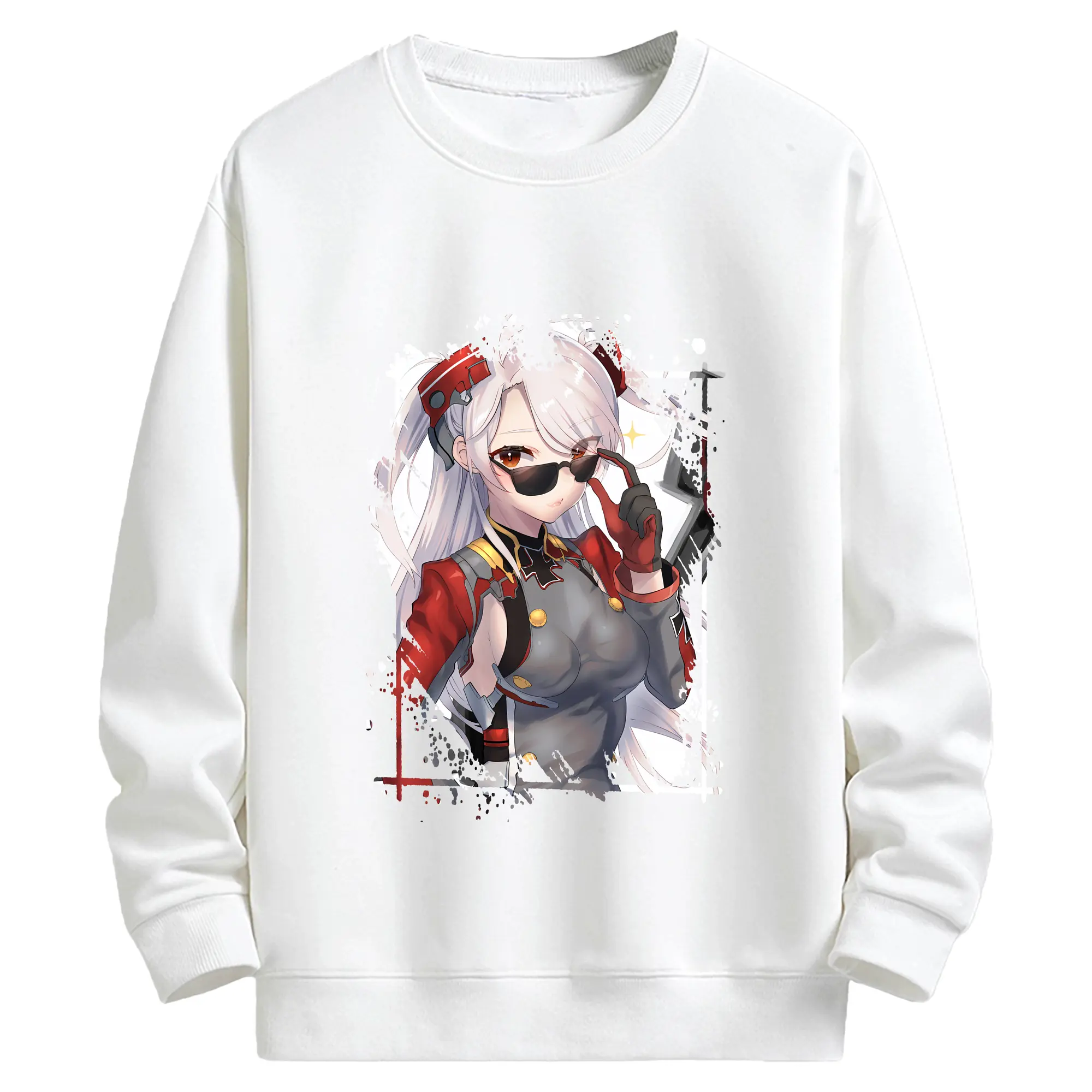 アズールレーン グッズ,プリンツ・オイゲン - キッズ クルーネックスウェットシャツ ・ フロントプリント ・ 綿80％ ポリエステル20％ ・ 快適 通学 スポーツ 日常使い お散歩用