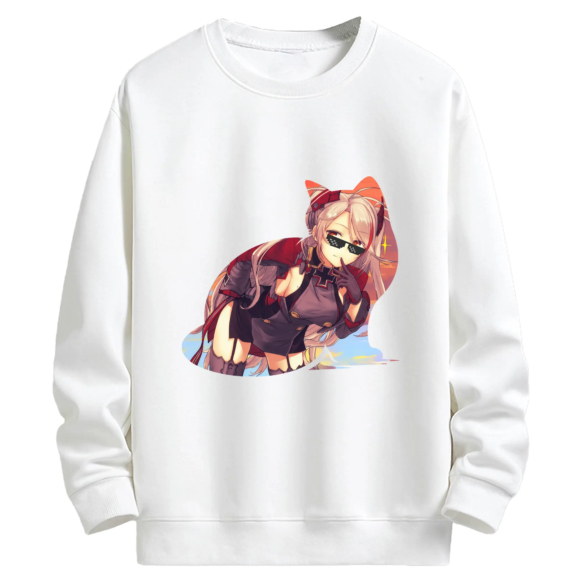 アズールレーン グッズ,プリンツ・オイゲン - キッズ クルーネックスウェットシャツ ・ フロントプリント ・ 綿80％ ポリエステル20％ ・ 快適 通学 スポーツ 日常使い お散歩用