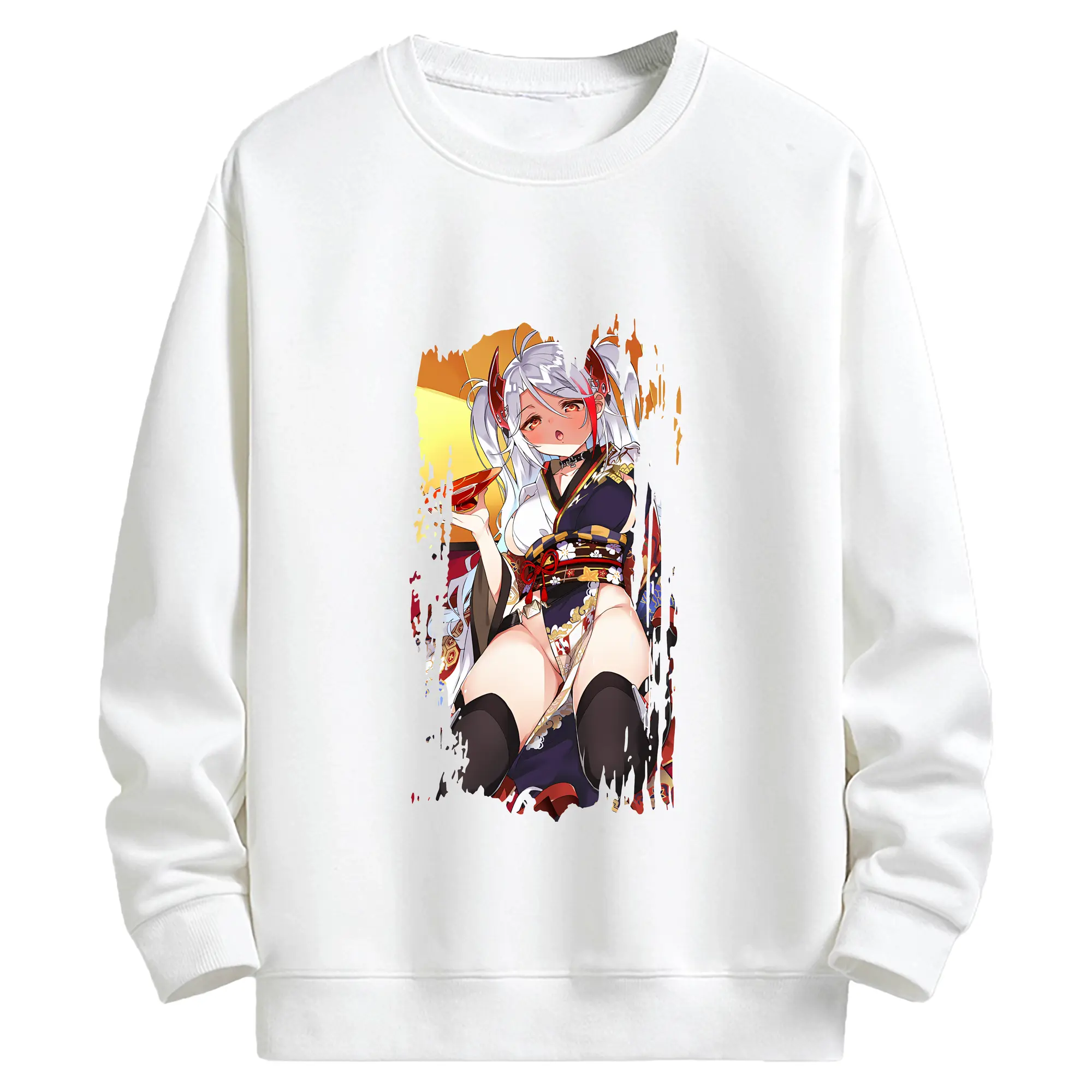 アズールレーン グッズ,プリンツ・オイゲン - キッズ クルーネックスウェットシャツ ・ フロントプリント ・ 綿80％ ポリエステル20％ ・ 快適 通学 スポーツ 日常使い お散歩用