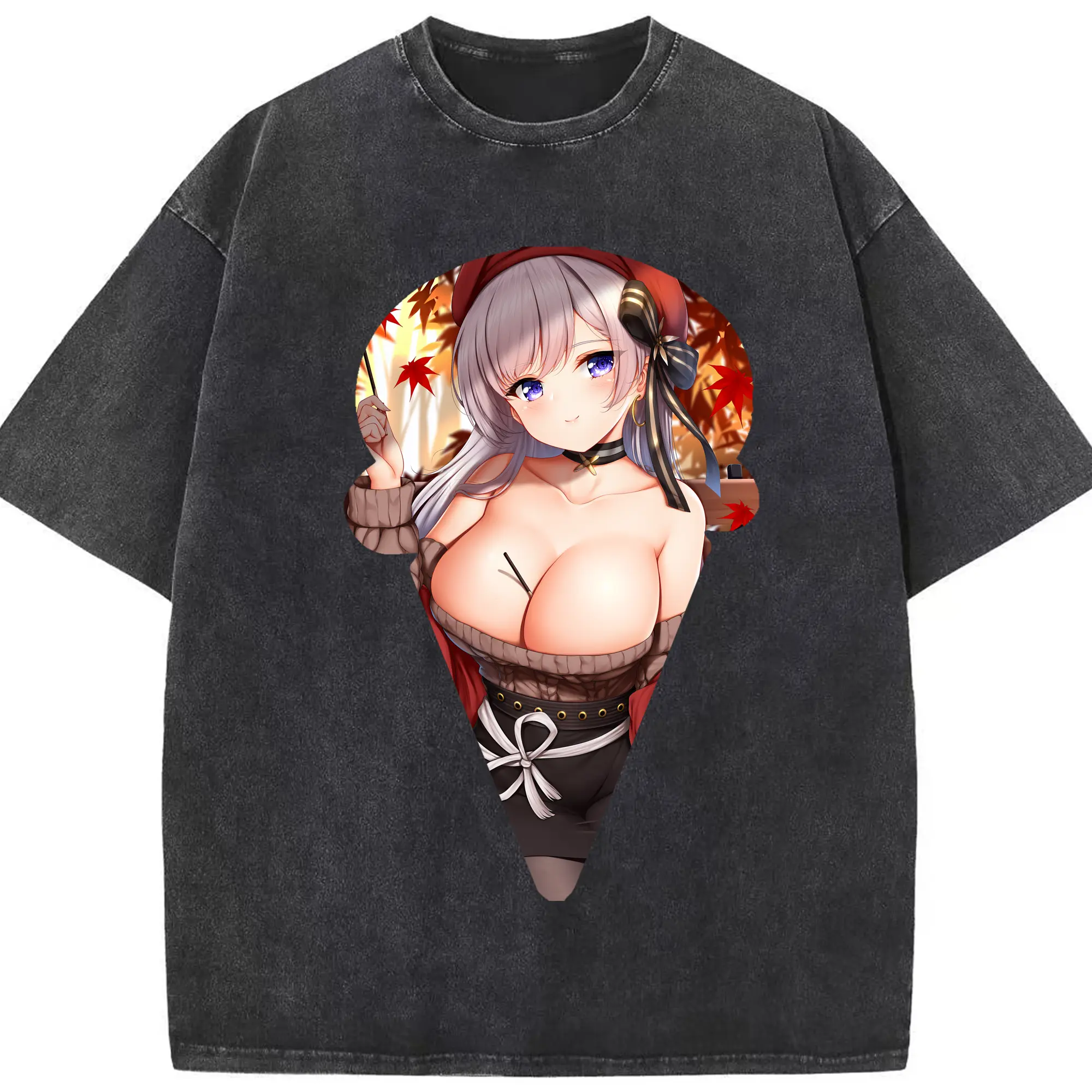 アズールレーン グッズ,プリンツ・オイゲン - 綿100％ ヴィンテージ風 半袖Tシャツ ・ フロントプリント ・ 柔らか肌触り ・ 通気性 快適 ・ スポーツ カジュアル 外出用