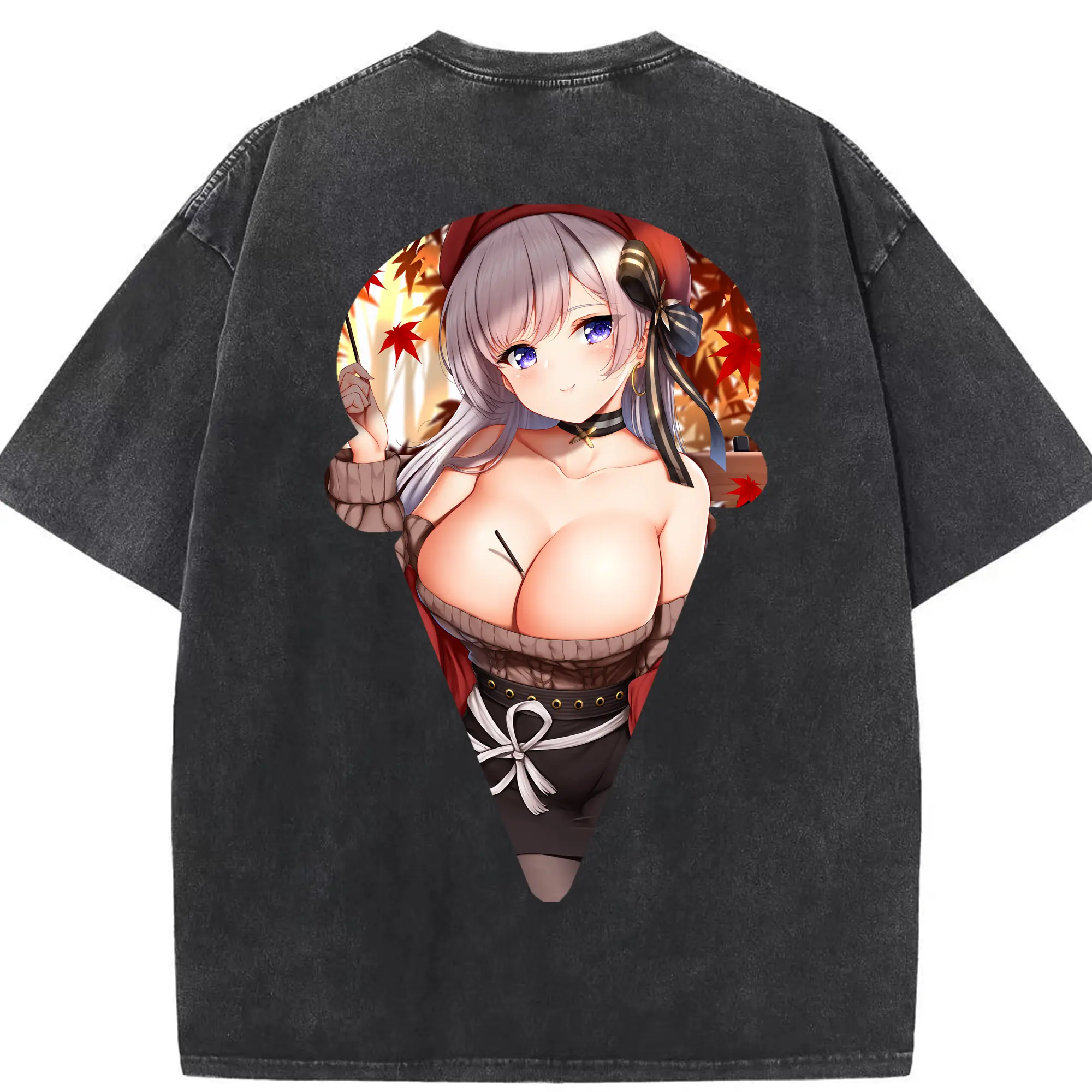 アズールレーン グッズ,プリンツ・オイゲン - 綿100％ ヴィンテージ風 半袖Tシャツ ・ 背面プリント ・ 柔らか肌触り ・ 通気性 快適 ・ スポーツ カジュアル 外出用