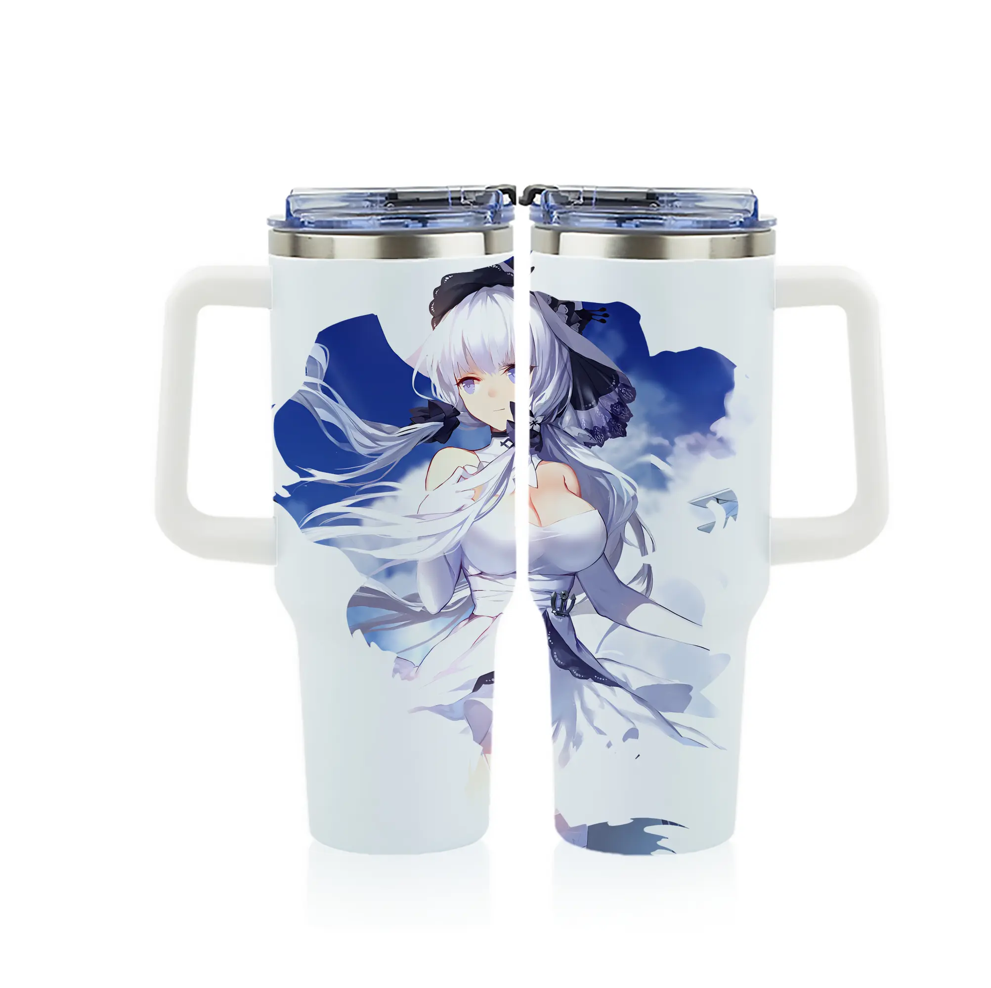 アズールレーン グッズ,イラストリアス - 1200mL フルプリント車用タンブラー ・ 304ステンレス 内側 ・ 201ステンレス 外側 ・ 保温 保冷 ・ 通勤 ドライブ アウトドア用