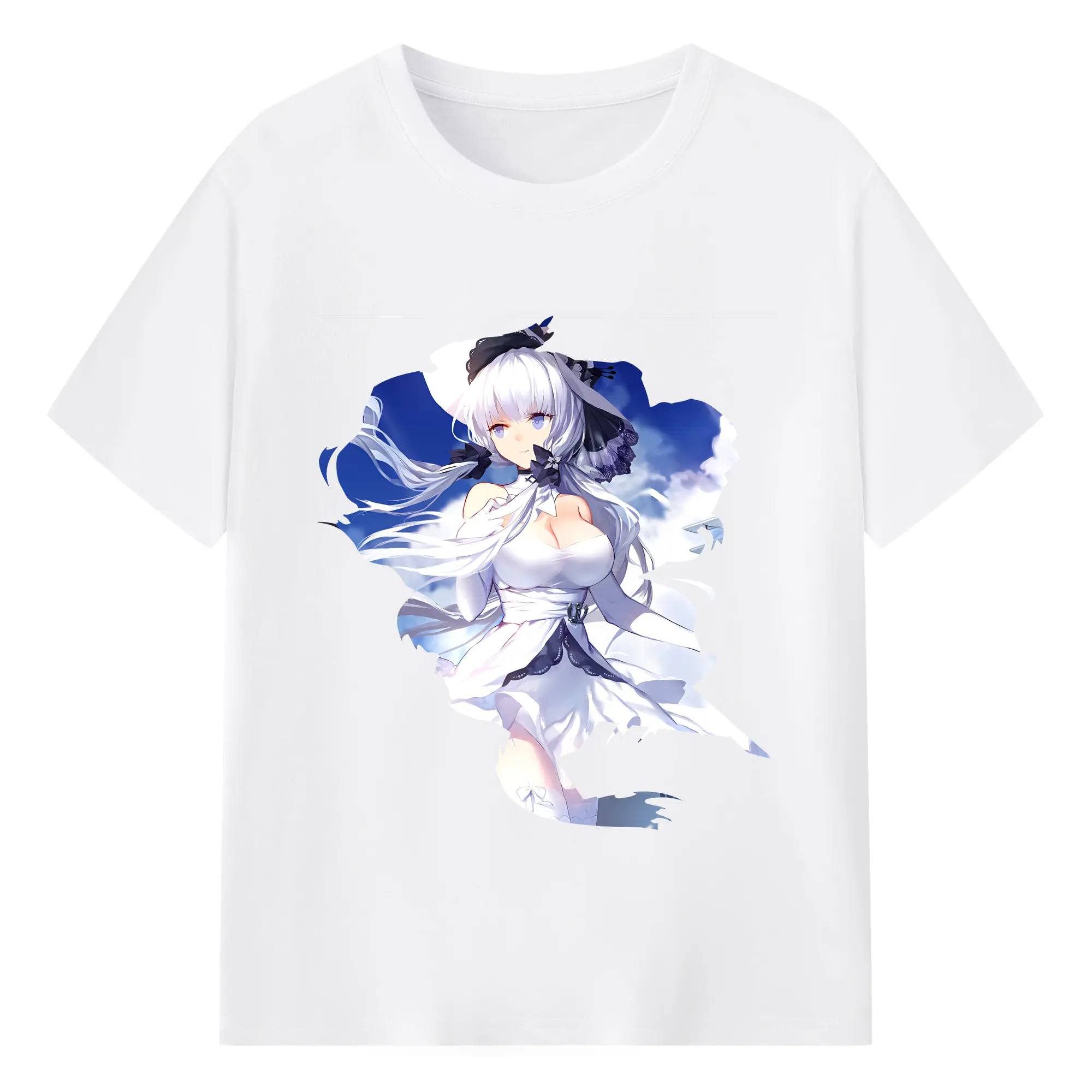 アズールレーン グッズ,イラストリアス - 綿100％ 半袖Tシャツ ・ フロントプリント ・ 快適 通気性 ・ 日常使い 散歩 スポーツ用