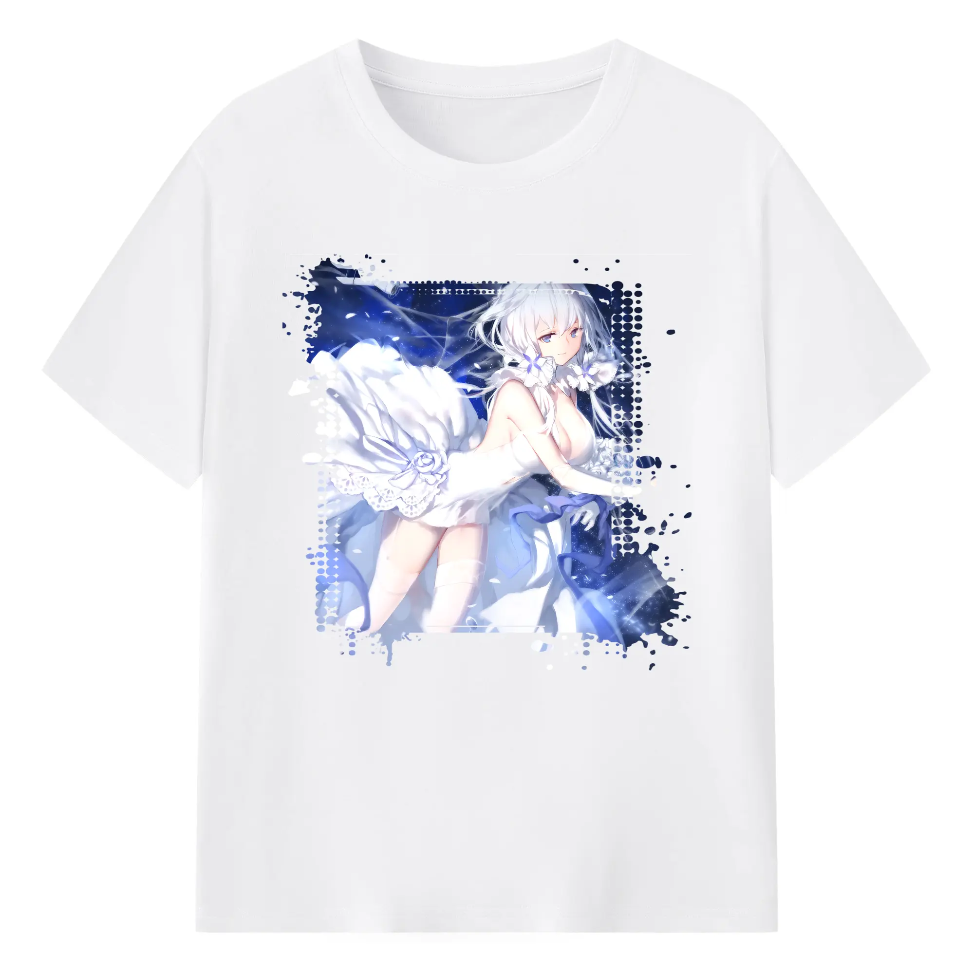アズールレーン グッズ,イラストリアス - 綿100％ 半袖Tシャツ ・ フロントプリント ・ 快適 通気性 ・ 日常使い 散歩 スポーツ用