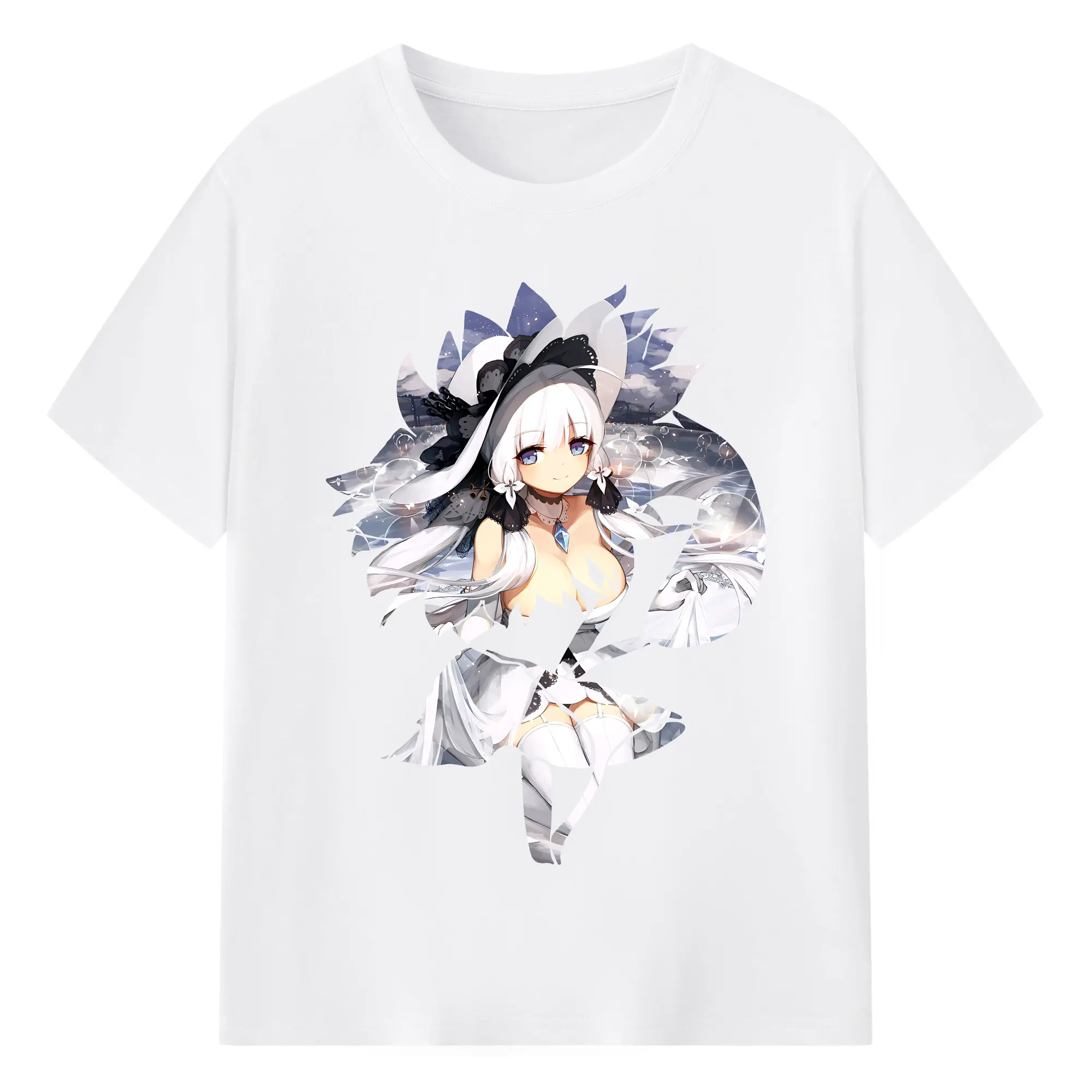 アズールレーン グッズ,イラストリアス - 綿100％ 半袖Tシャツ ・ フロントプリント ・ 快適 通気性 ・ 日常使い 散歩 スポーツ用