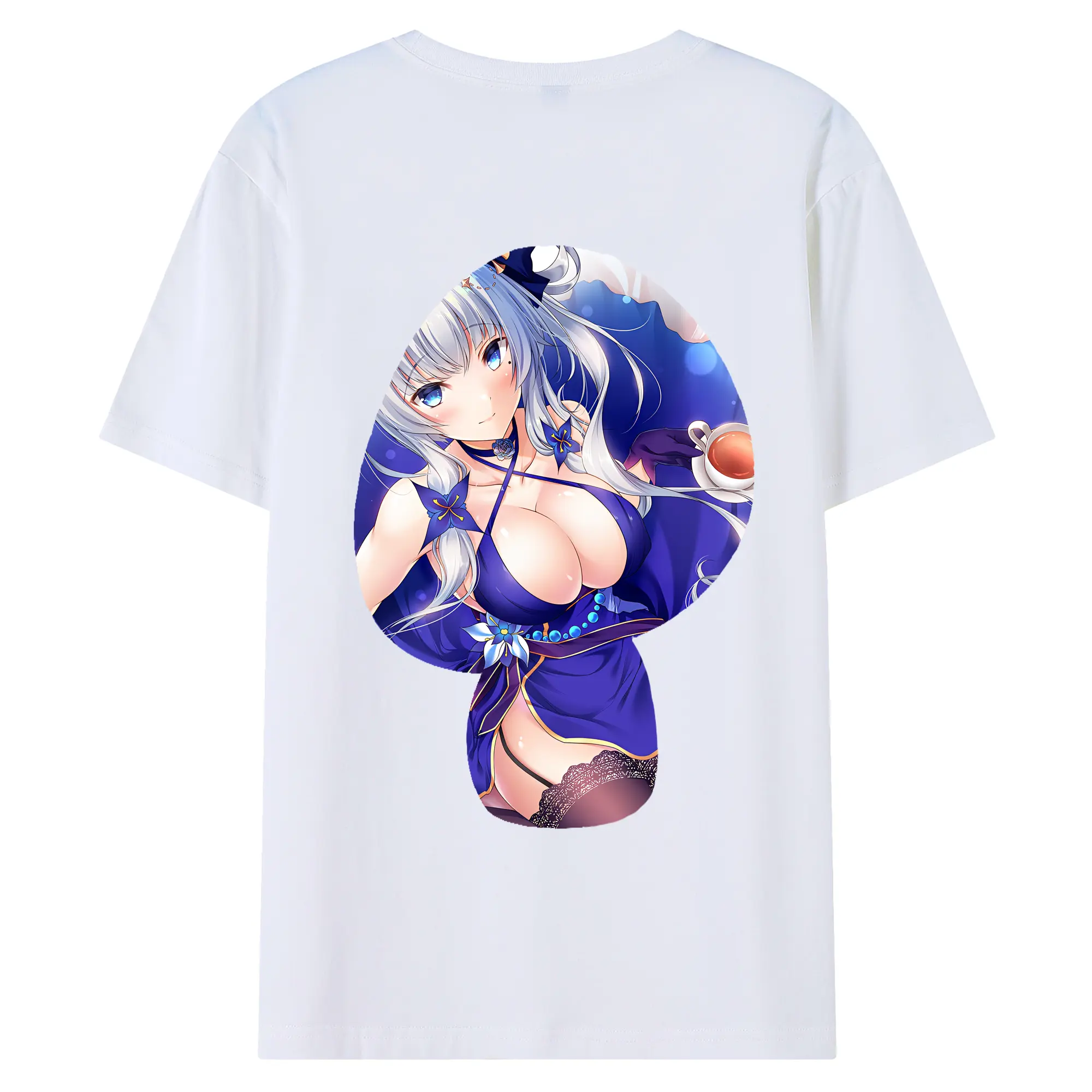 アズールレーン グッズ,イラストリアス - 綿100％ 半袖Tシャツ ・ バックプリント ・ 快適 通気性 ・ 日常使い 散歩 スポーツ用