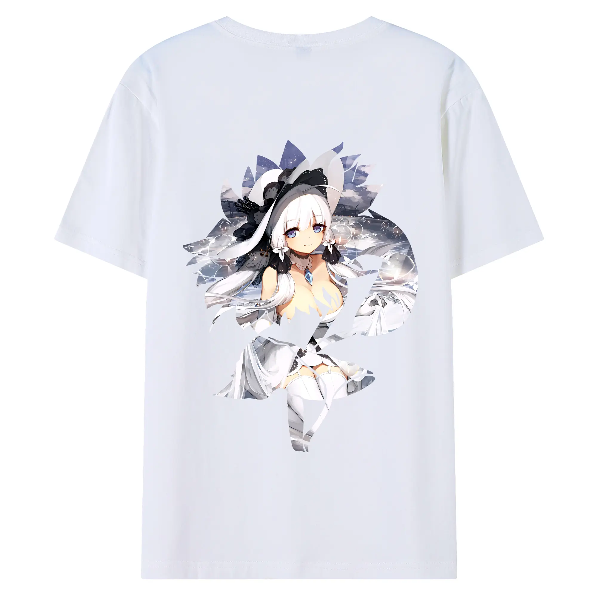 アズールレーン グッズ,イラストリアス - 綿100％ 半袖Tシャツ ・ バックプリント ・ 快適 通気性 ・ 日常使い 散歩 スポーツ用