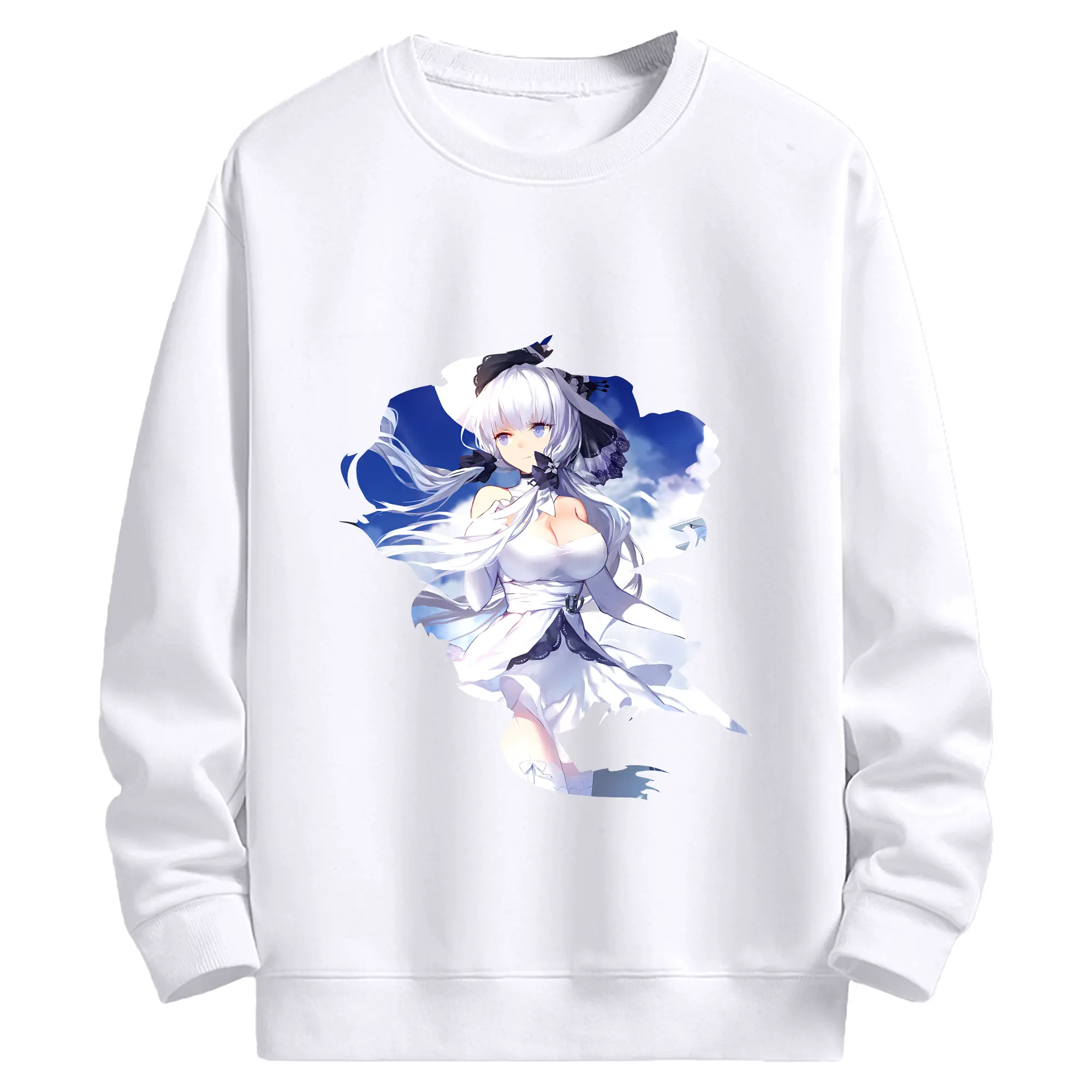 アズールレーン グッズ,イラストリアス - 高品質 クルーネック スウェット ・ コットン59％ ポリエステル41％ ・ ユニセックス 長袖 トレーナー ・ カジュアル デイリー スポーツ 散歩用