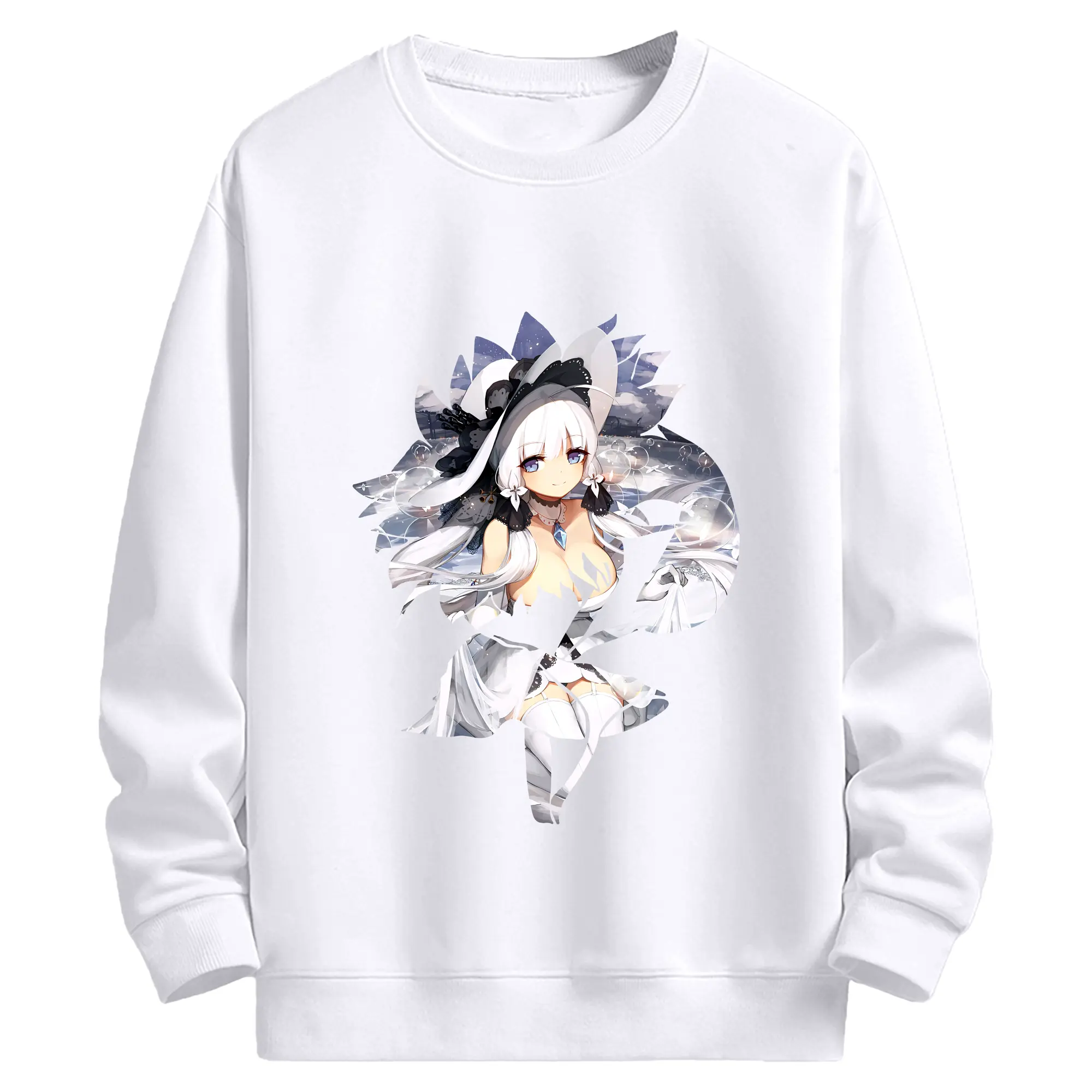 アズールレーン グッズ,イラストリアス - 高品質 クルーネック スウェット ・ コットン59％ ポリエステル41％ ・ ユニセックス 長袖 トレーナー ・ カジュアル デイリー スポーツ 散歩用