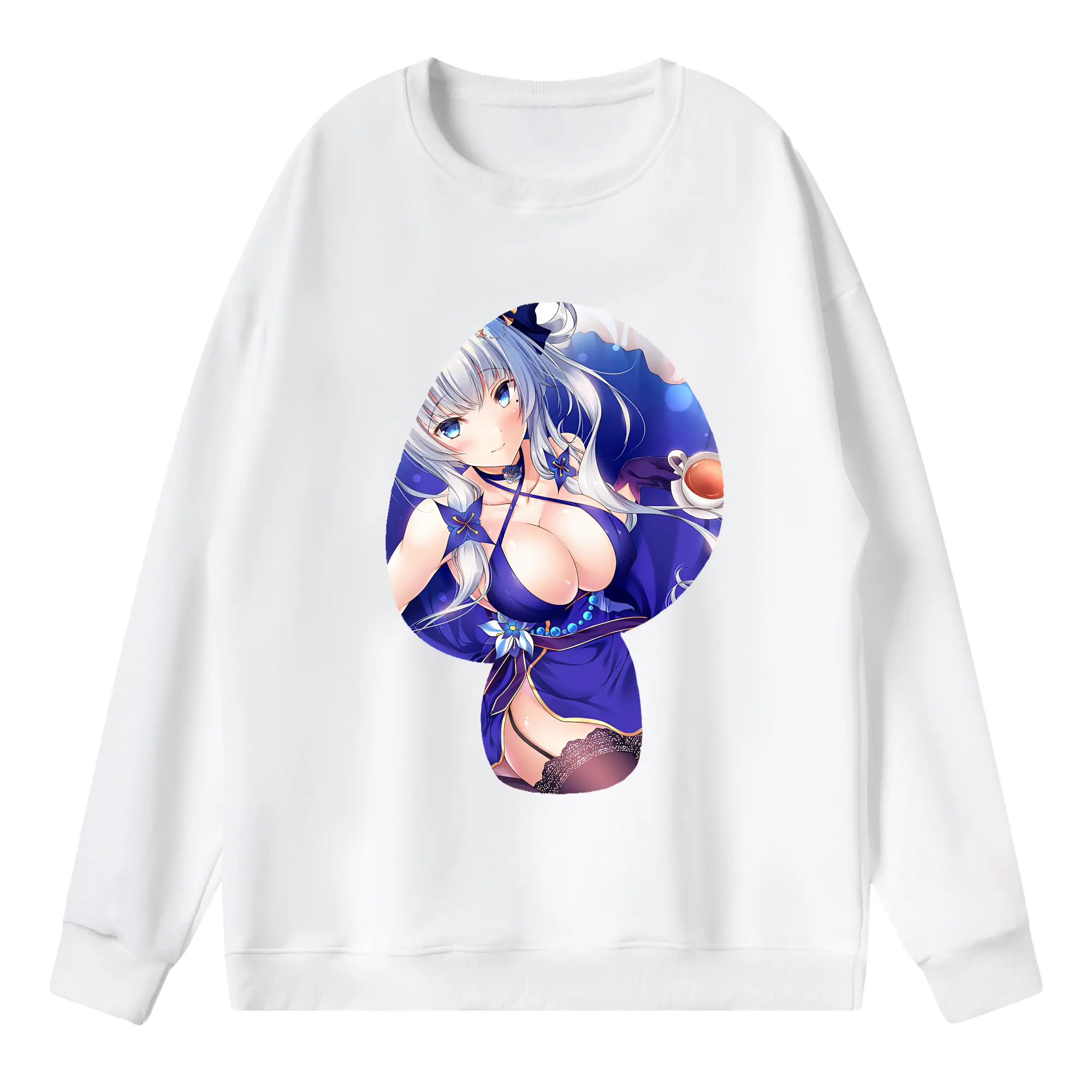 アズールレーン グッズ,イラストリアス - 薄手 クルーネック スウェット 裏毛260g · ポリエステル 春秋向け カジュアル 男女兼用 · トレーナー デイリー スポーツ 散歩に最適