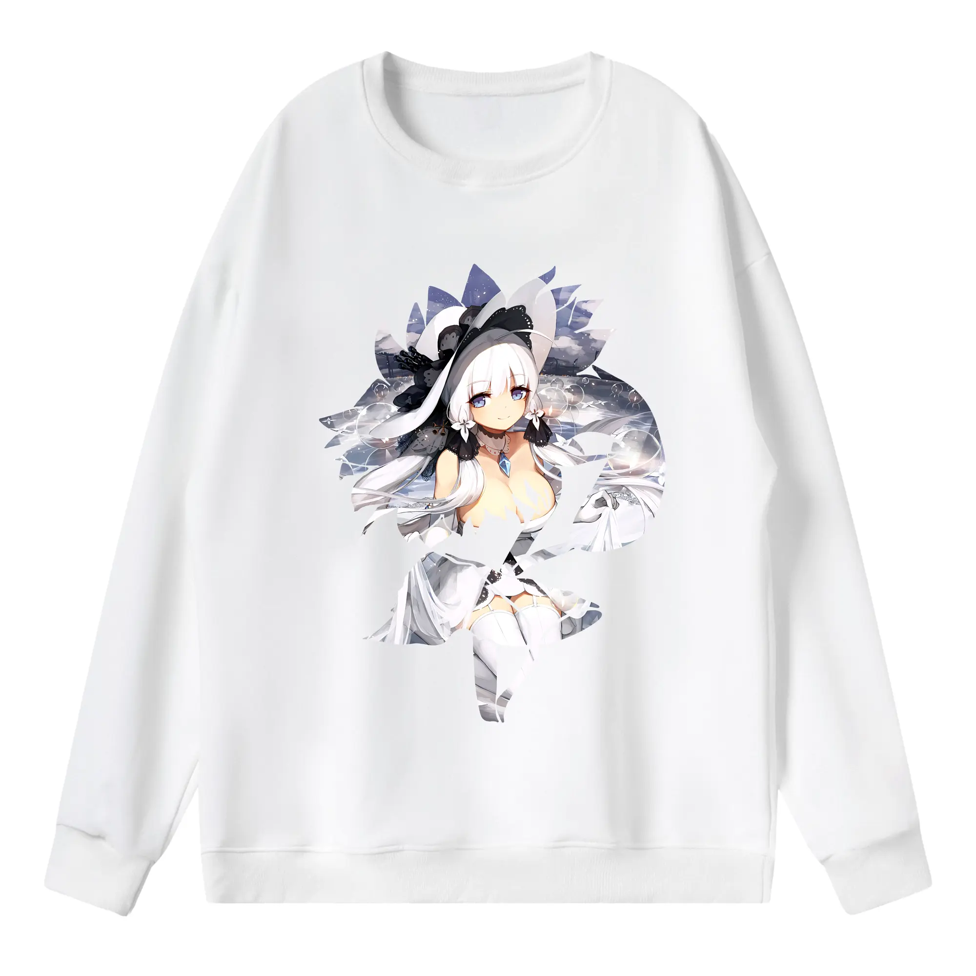 アズールレーン グッズ,イラストリアス - 薄手 クルーネック スウェット 裏毛260g · ポリエステル 春秋向け カジュアル 男女兼用 · トレーナー デイリー スポーツ 散歩に最適