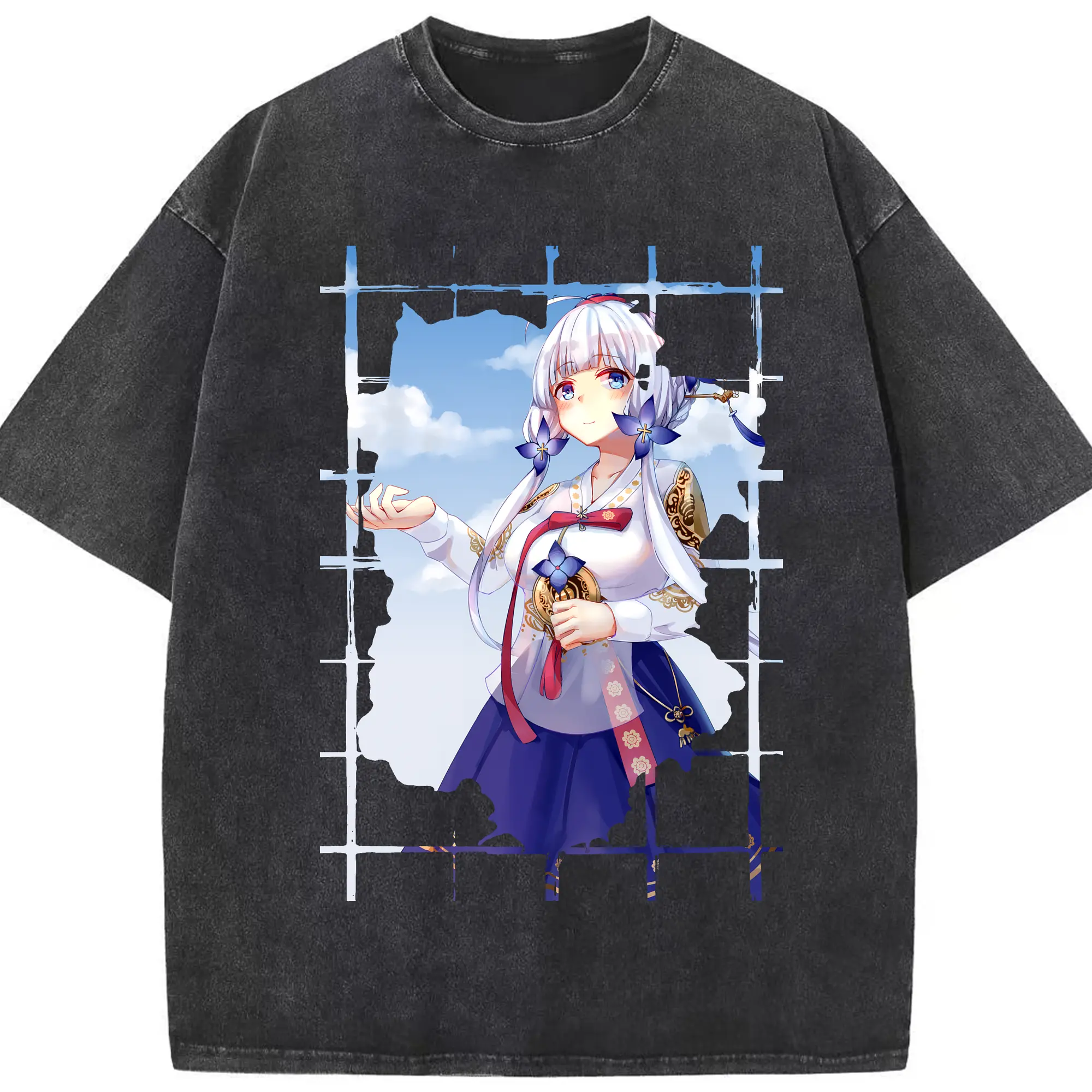アズールレーン グッズ,イラストリアス - 綿100％ ヴィンテージ風 半袖Tシャツ ・ フロントプリント ・ 柔らか肌触り ・ 通気性 快適 ・ スポーツ カジュアル 外出用