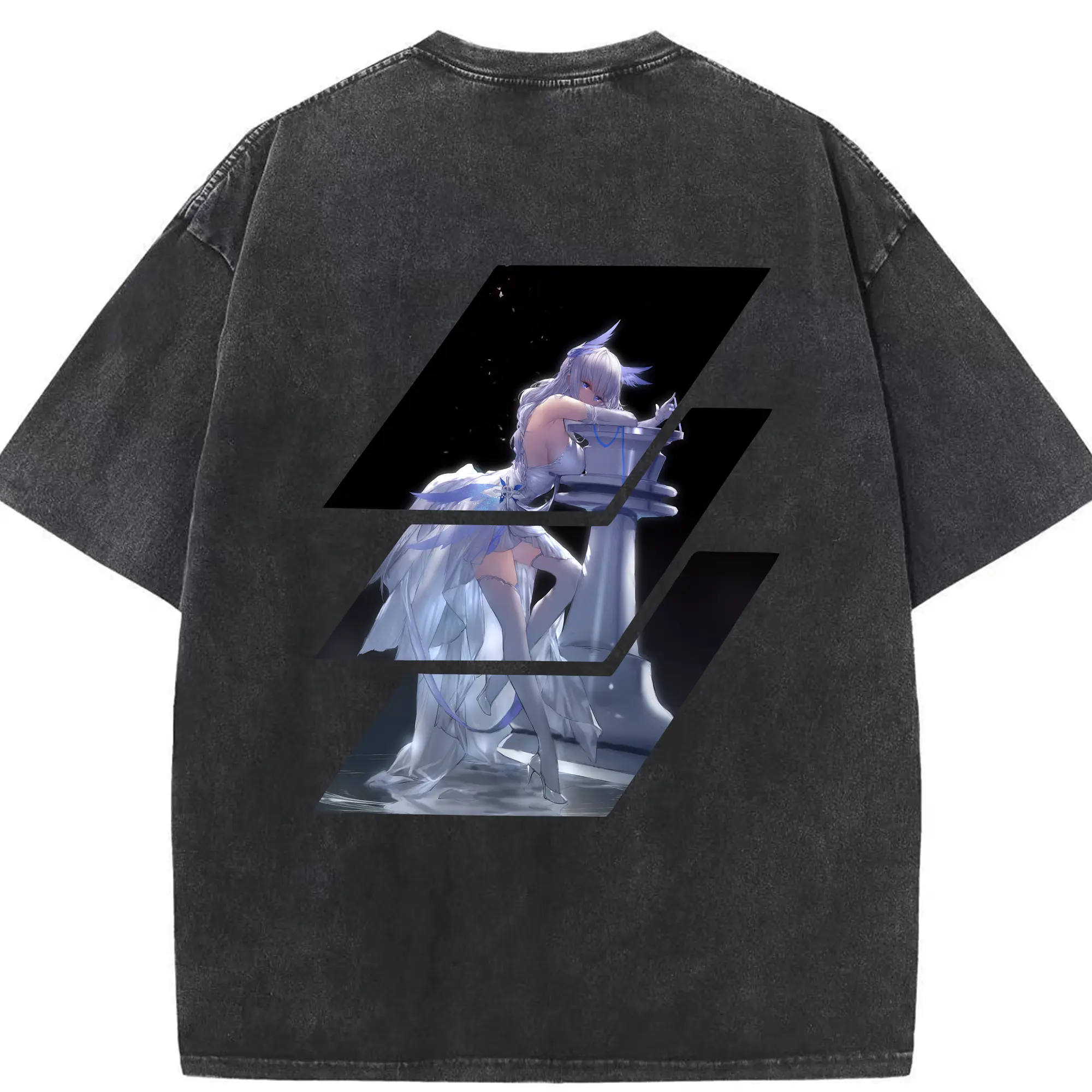 アズールレーン グッズ,イラストリアス - 綿100％ ヴィンテージ風 半袖Tシャツ ・ 背面プリント ・ 柔らか肌触り ・ 通気性 快適 ・ スポーツ カジュアル 外出用