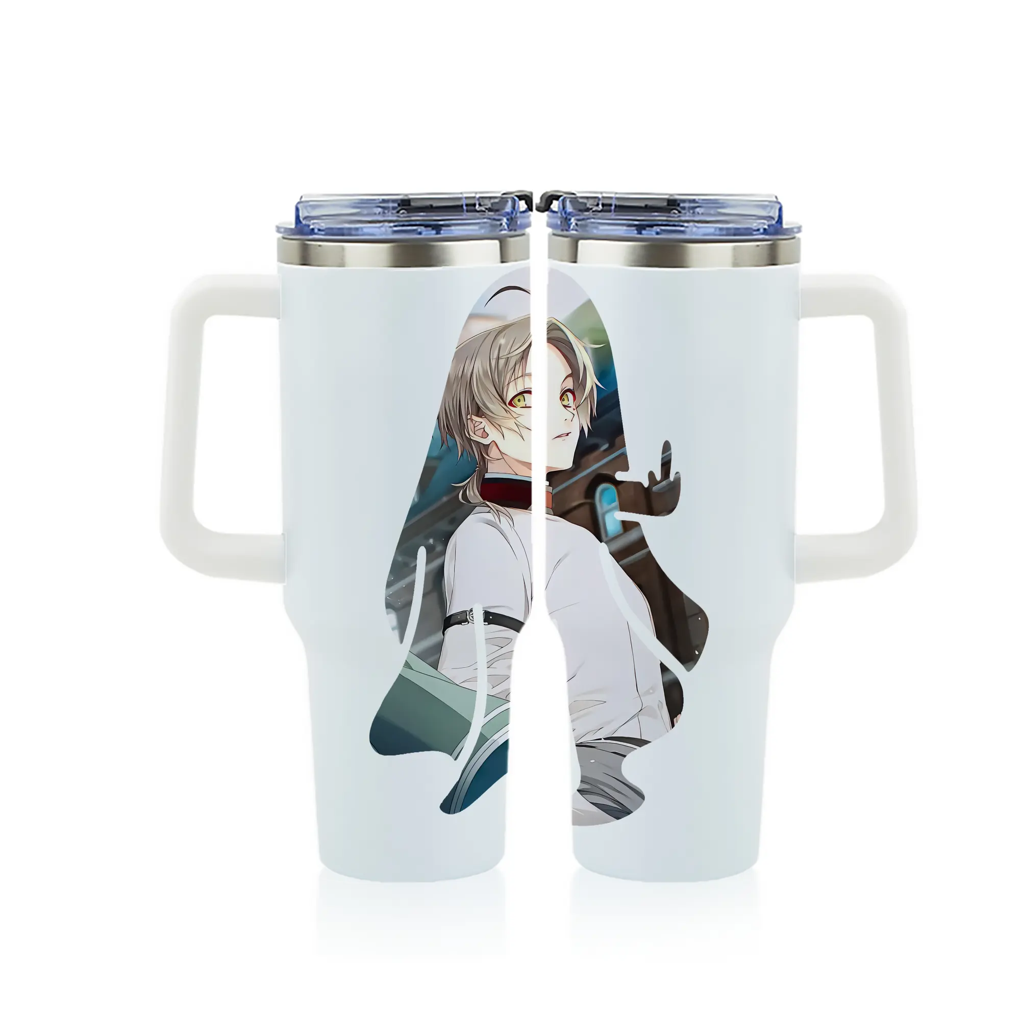 無職転生 グッズ,ルーデウス・グレイラット - 1200mL フルプリント車用タンブラー ・ 304ステンレス 内側 ・ 201ステンレス 外側 ・ 保温 保冷 ・ 通勤 ドライブ アウトドア用