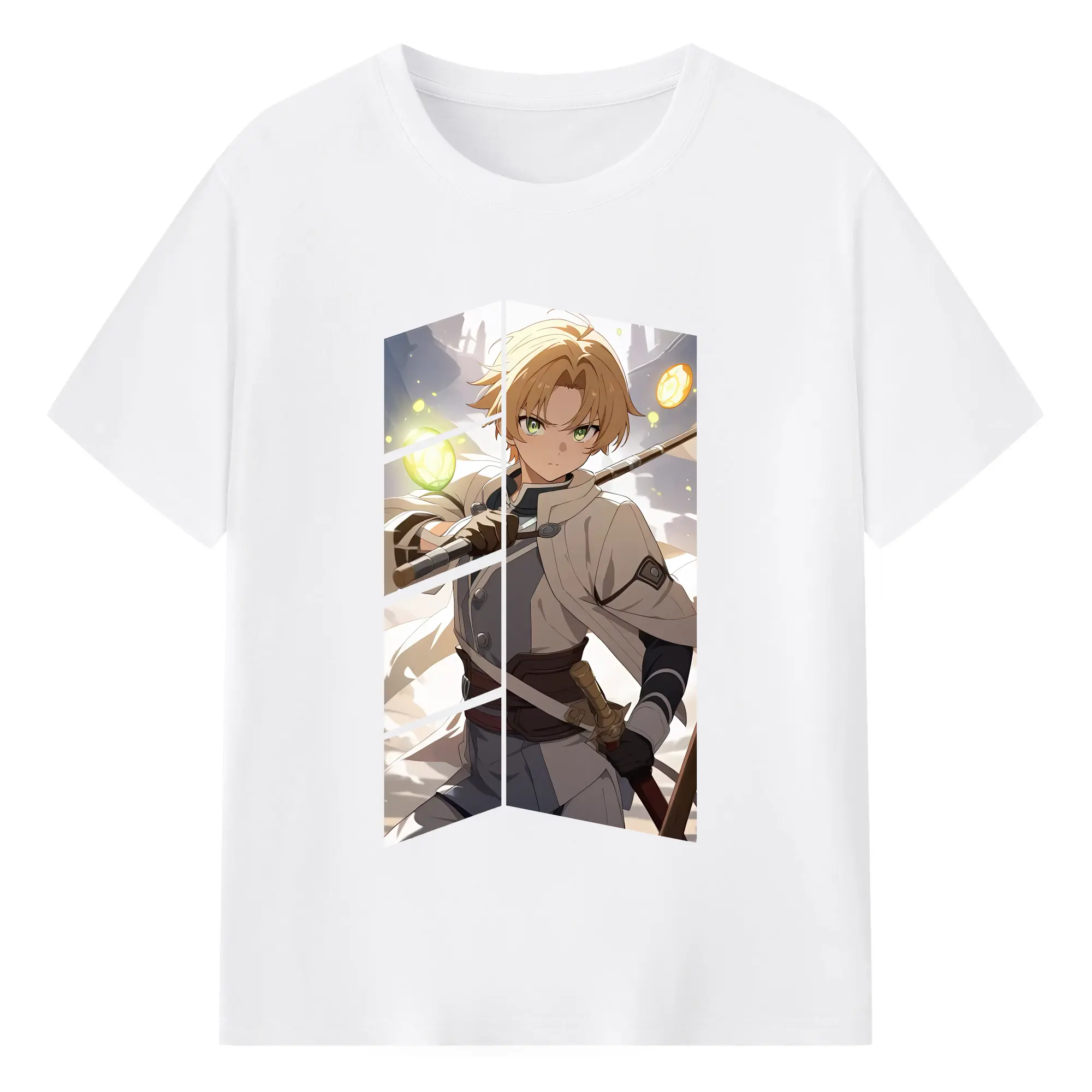 無職転生 グッズ,ルーデウス・グレイラット - 綿100％ 半袖Tシャツ ・ フロントプリント ・ 快適 通気性 ・ 日常使い 散歩 スポーツ用