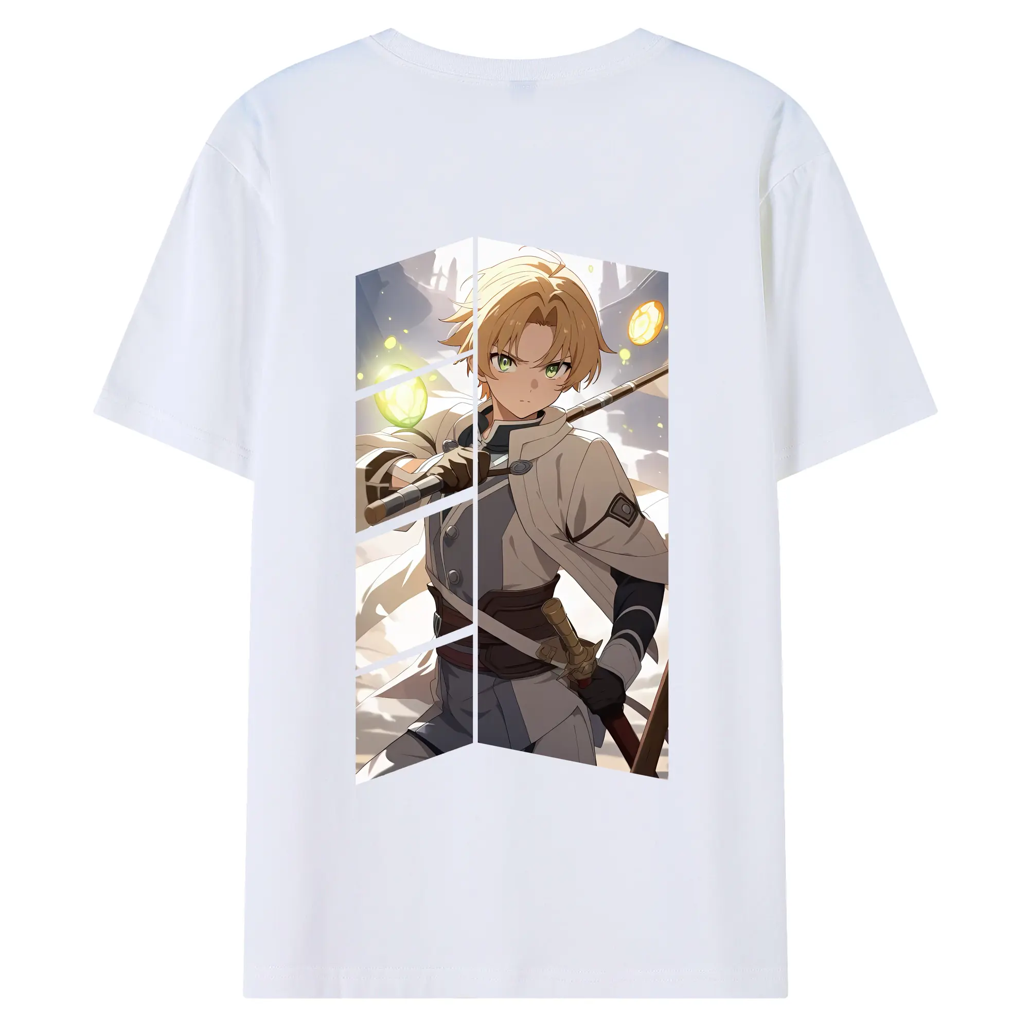 無職転生 グッズ,ルーデウス・グレイラット - 綿100％ 半袖Tシャツ ・ バックプリント ・ 快適 通気性 ・ 日常使い 散歩 スポーツ用