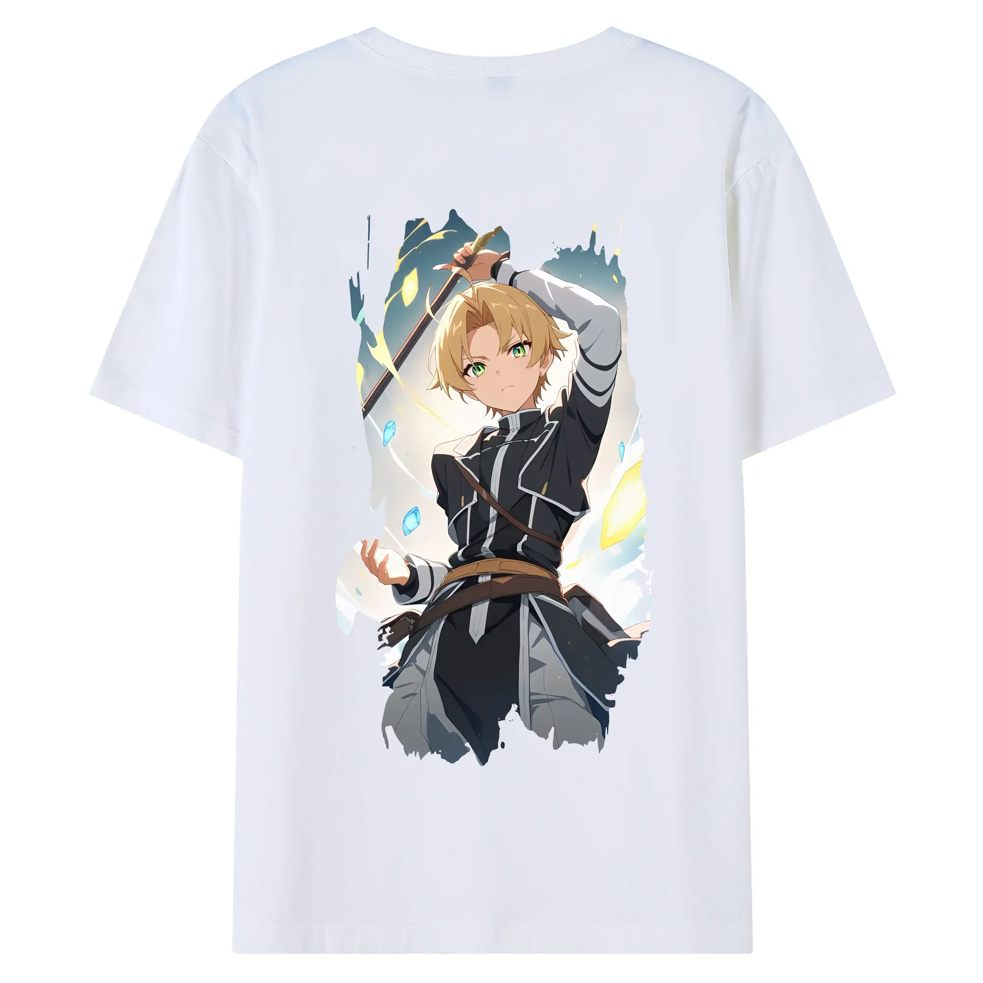 無職転生 グッズ,ルーデウス・グレイラット - 綿100％ 半袖Tシャツ ・ バックプリント ・ 快適 通気性 ・ 日常使い 散歩 スポーツ用