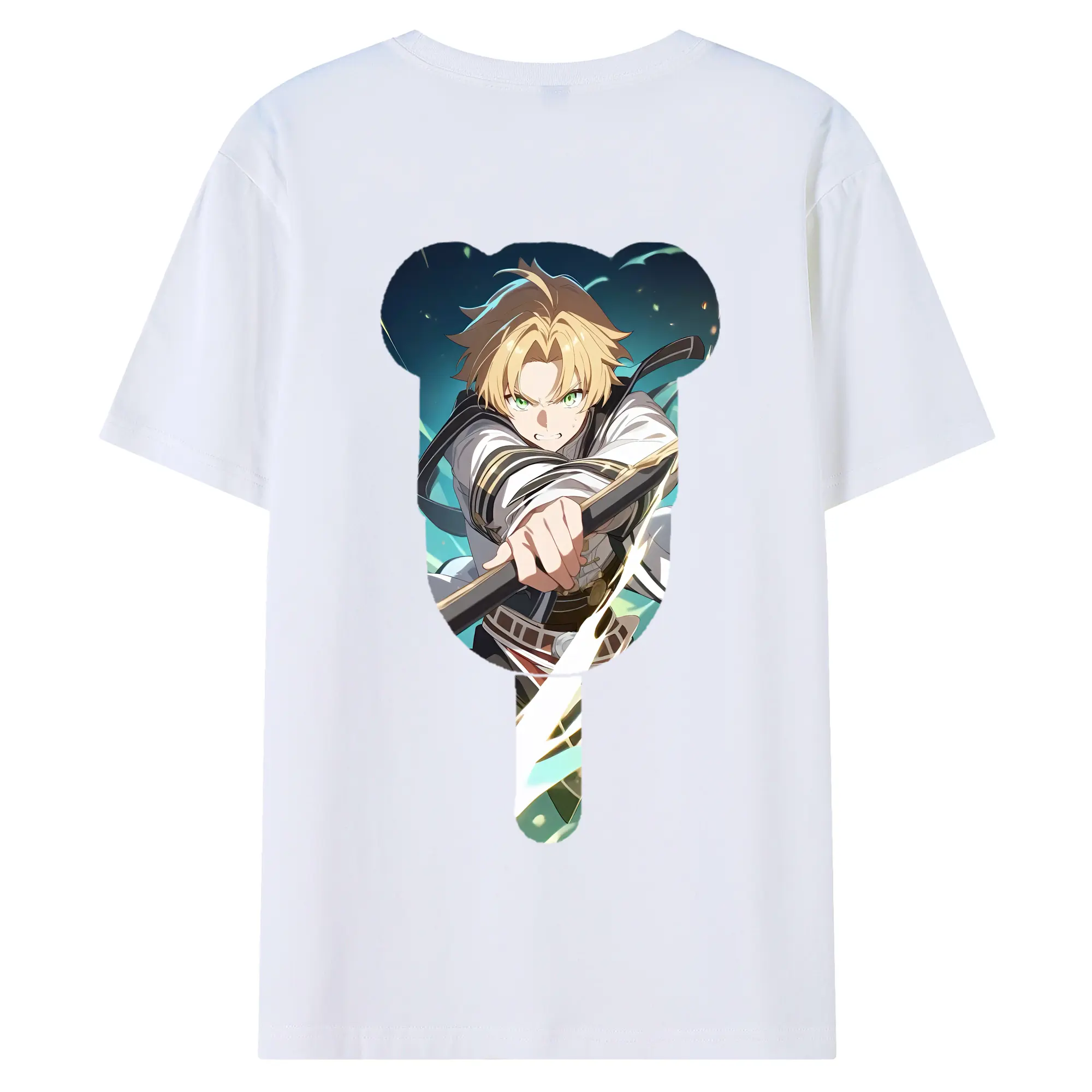 無職転生 グッズ,ルーデウス・グレイラット - 綿100％ 半袖Tシャツ ・ バックプリント ・ 快適 通気性 ・ 日常使い 散歩 スポーツ用