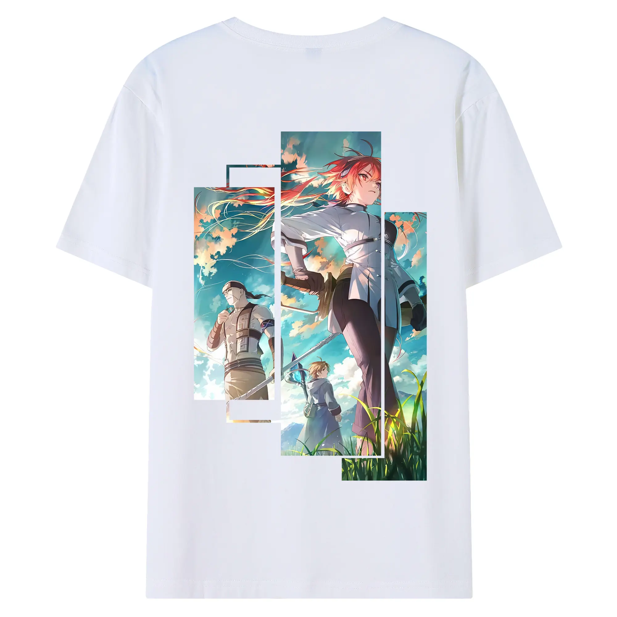 無職転生 グッズ,ルーデウス・グレイラット - 綿100％ 半袖Tシャツ ・ バックプリント ・ 快適 通気性 ・ 日常使い 散歩 スポーツ用