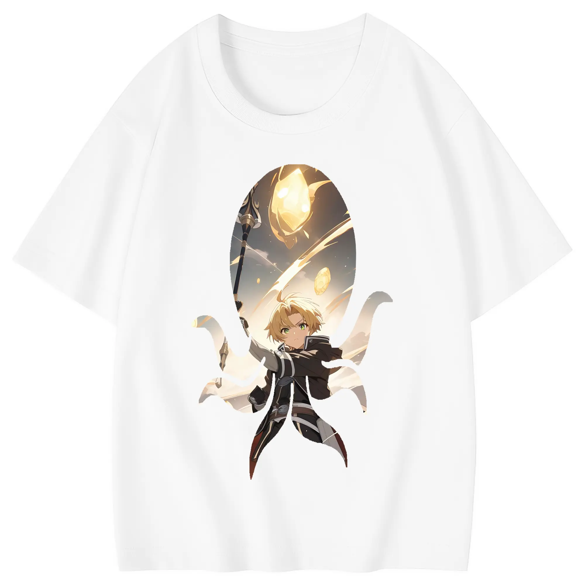 無職転生 グッズ,ルーデウス・グレイラット - 綿100％ キッズTシャツ ・ フロントプリント ・ 快適 通気性 ・ スポーツ カジュアル 散歩用