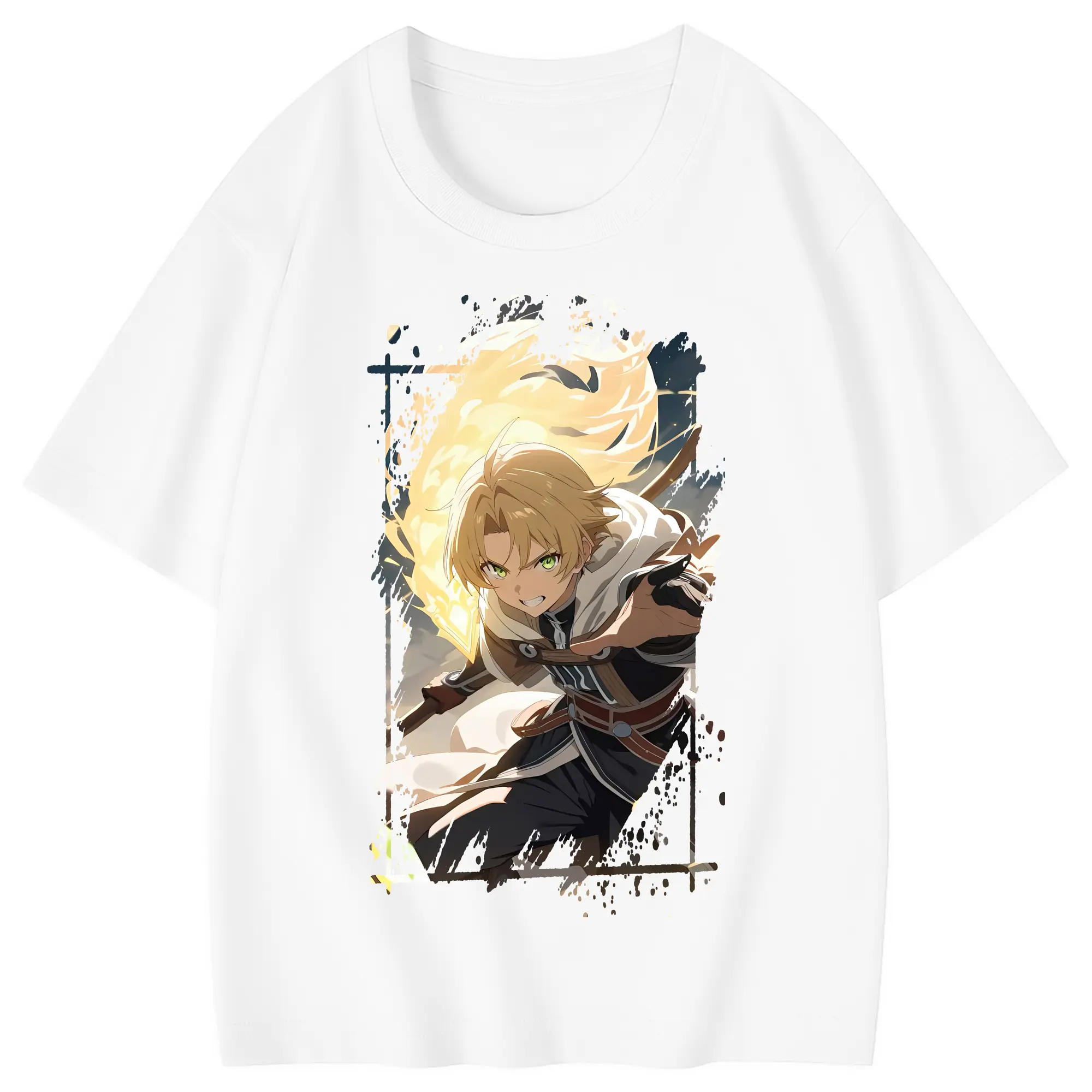 無職転生 グッズ,ルーデウス・グレイラット - 綿100％ キッズTシャツ ・ フロントプリント ・ 快適 通気性 ・ スポーツ カジュアル 散歩用