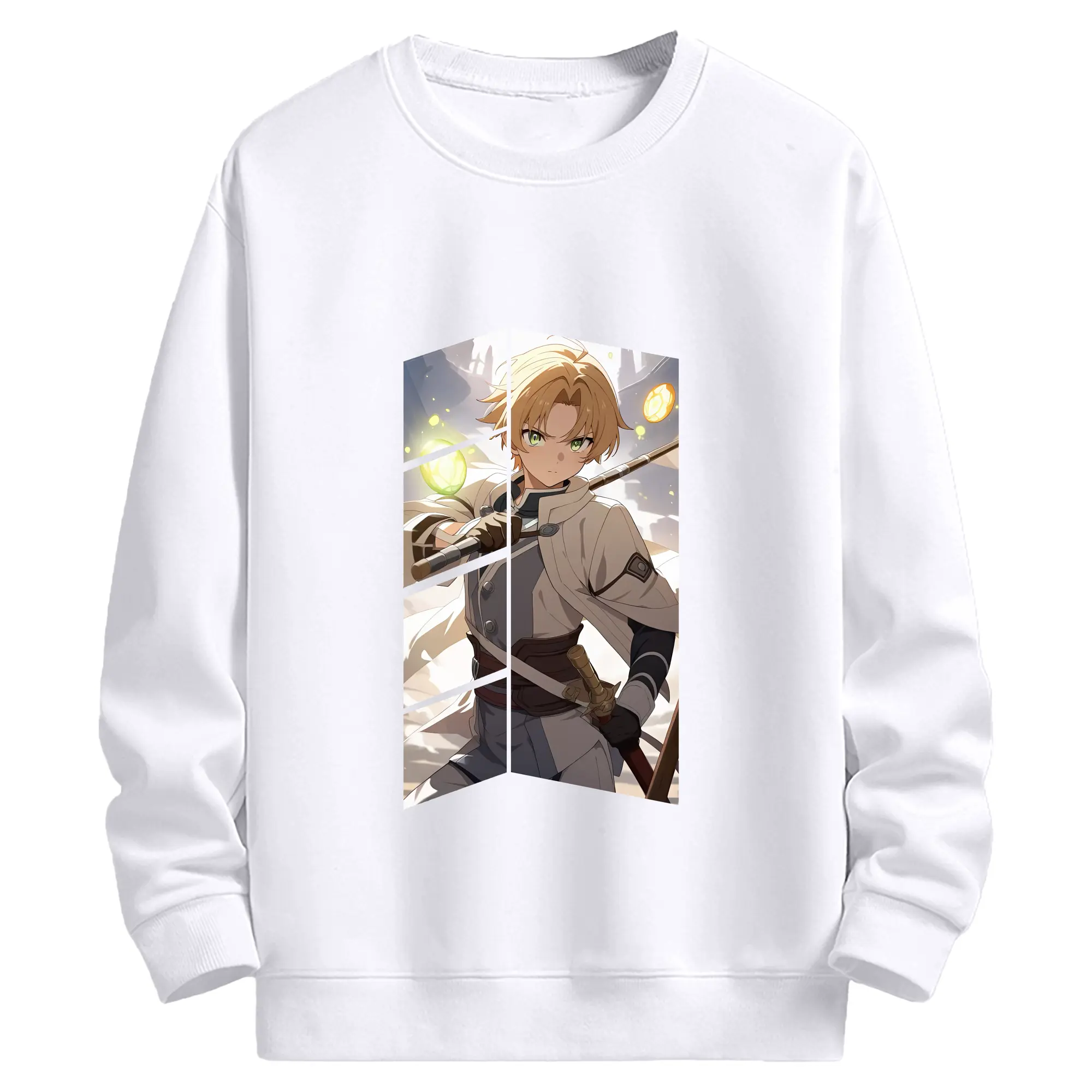 無職転生 グッズ,ルーデウス・グレイラット - 高品質 クルーネック スウェット ・ コットン59％ ポリエステル41％ ・ ユニセックス 長袖 トレーナー ・ カジュアル デイリー スポーツ 散歩用