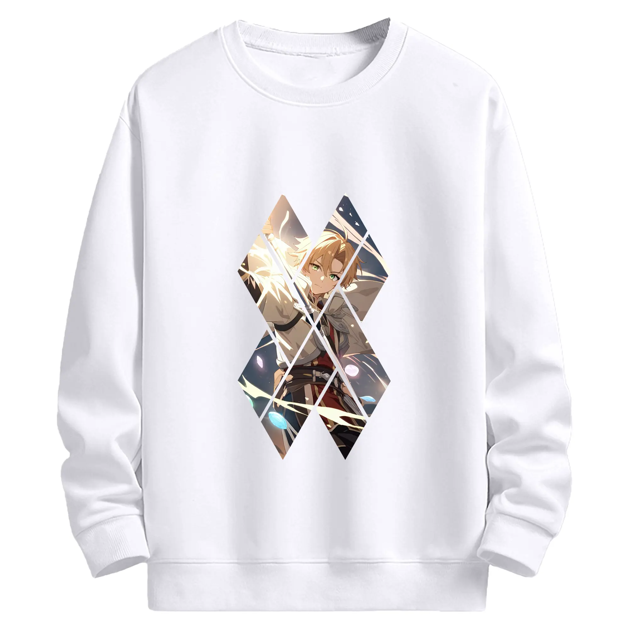 無職転生 グッズ,ルーデウス・グレイラット - 高品質 クルーネック スウェット ・ コットン59％ ポリエステル41％ ・ ユニセックス 長袖 トレーナー ・ カジュアル デイリー スポーツ 散歩用