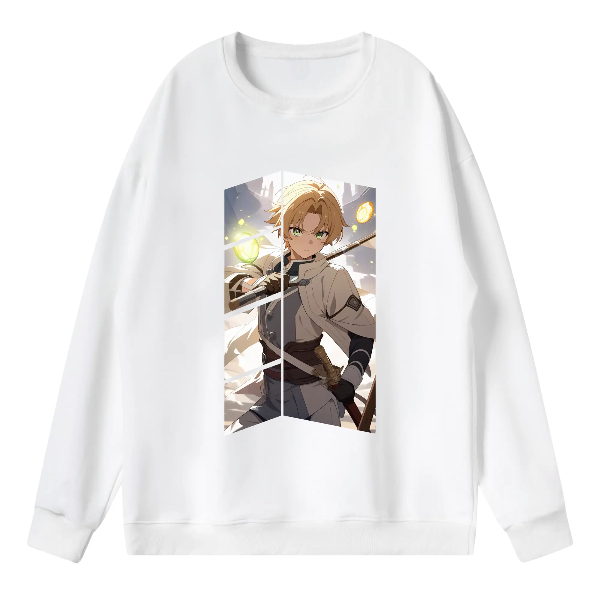 無職転生 グッズ,ルーデウス・グレイラット - 薄手 クルーネック スウェット 裏毛260g · ポリエステル 春秋向け カジュアル 男女兼用 · トレーナー デイリー スポーツ 散歩に最適