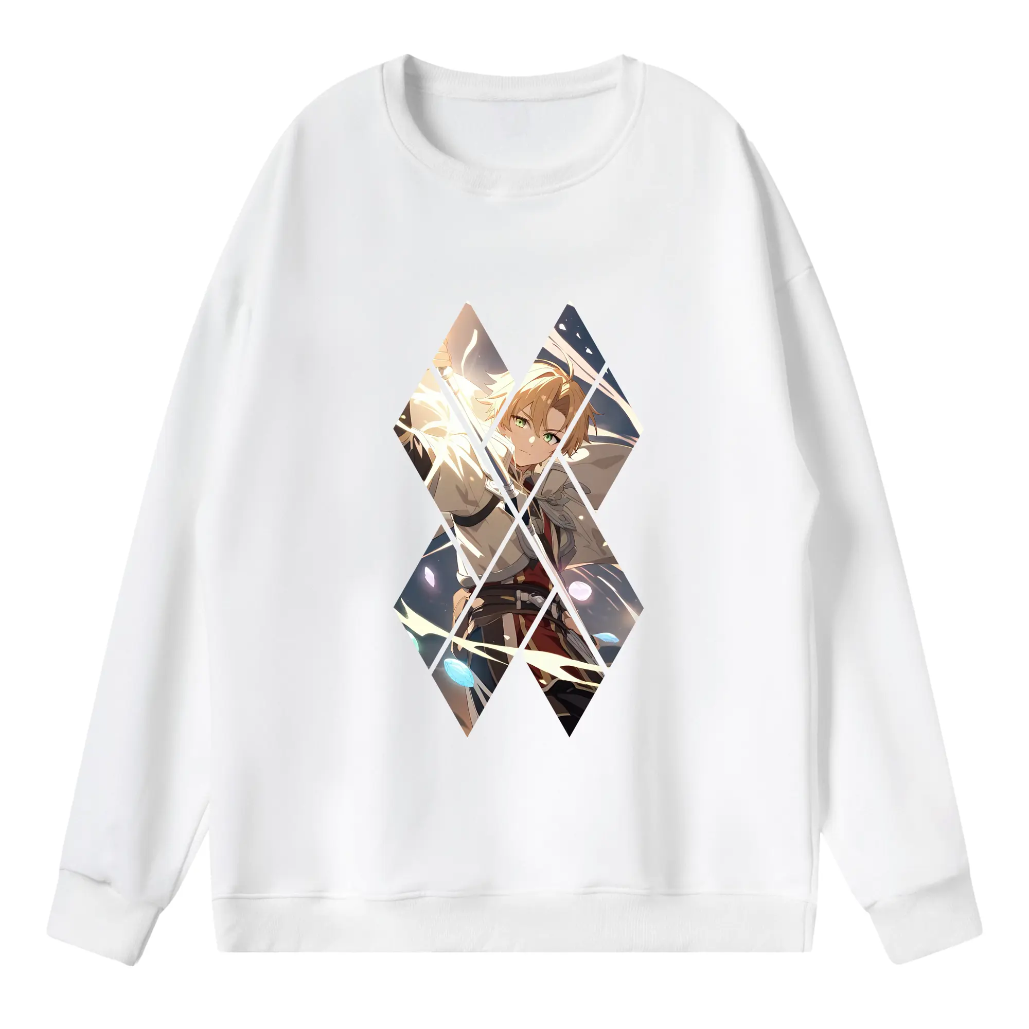 無職転生 グッズ,ルーデウス・グレイラット - 薄手 クルーネック スウェット 裏毛260g · ポリエステル 春秋向け カジュアル 男女兼用 · トレーナー デイリー スポーツ 散歩に最適